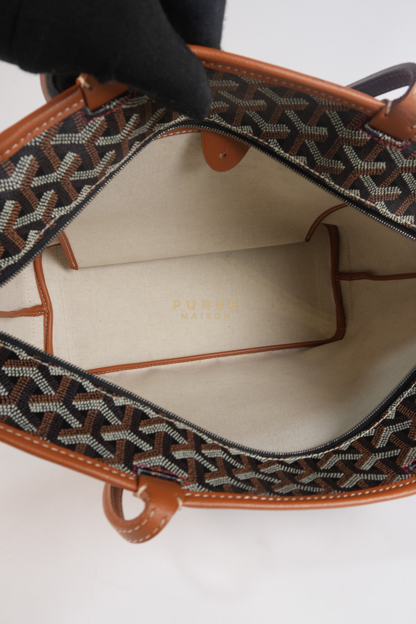 Artois PM Tan in Goyardine Canvas | Purse Maison Luxury Bags Shop