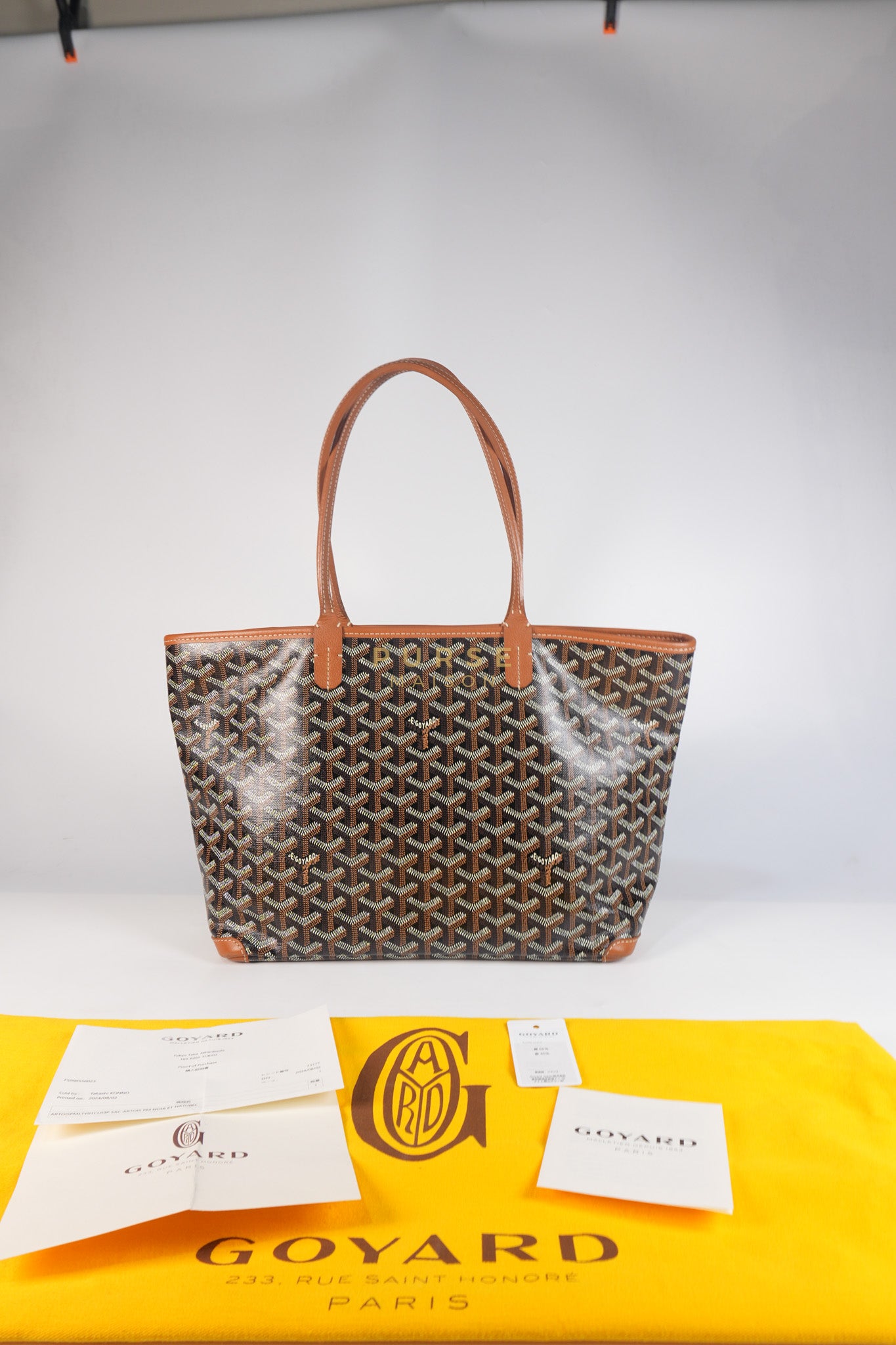 Artois PM Tan in Goyardine Canvas | Purse Maison Luxury Bags Shop