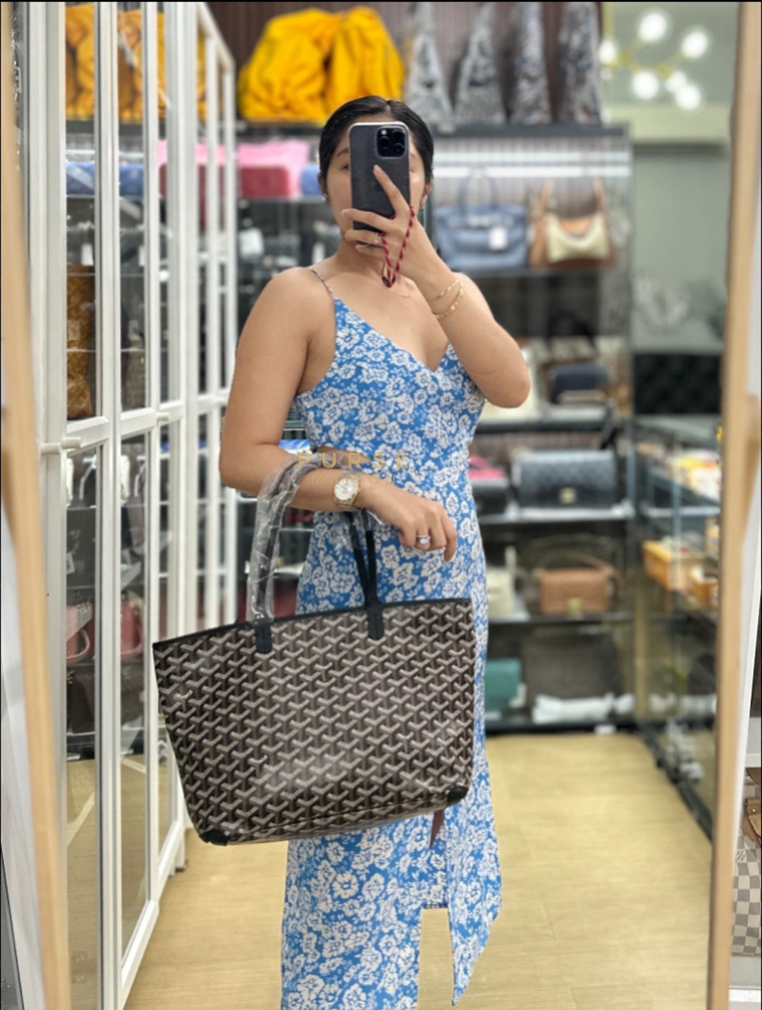 Artois PM Tote Bag in Black Goyardine Canvas | Purse Maison Luxury Bags Shop