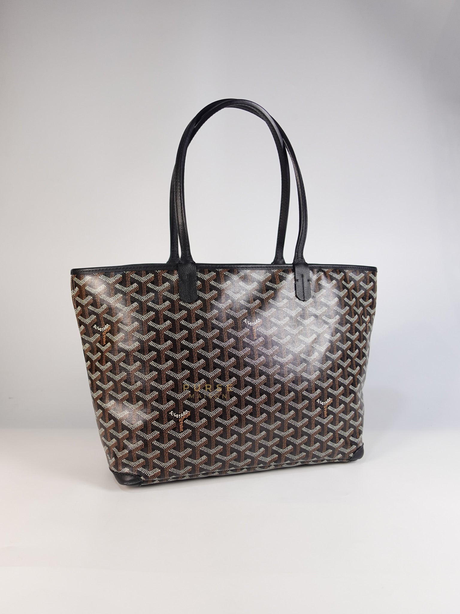 Artois PM Tote Bag in Black Goyardine Canvas | Purse Maison Luxury Bags Shop