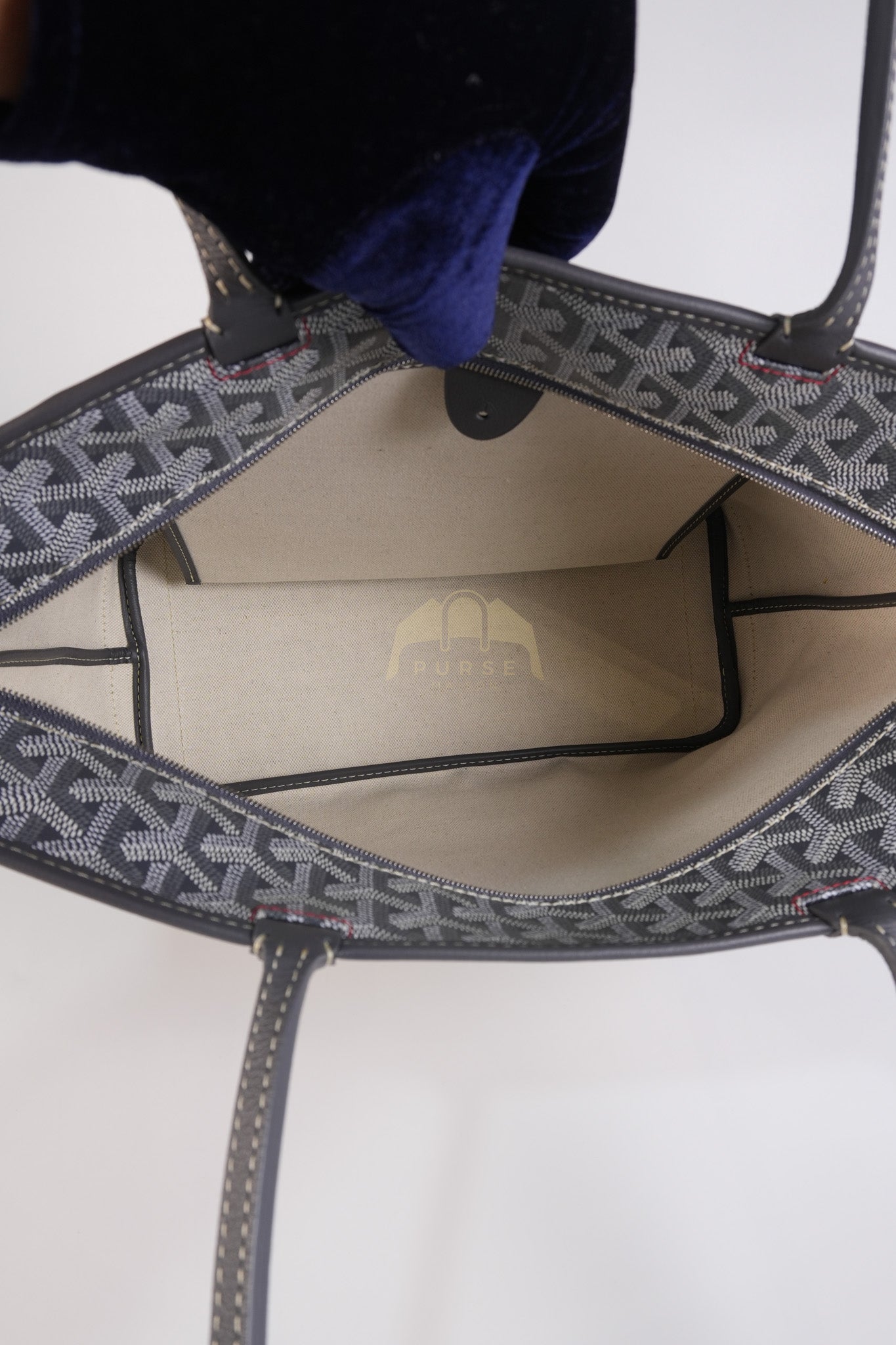 Artois PM Tote Bag in Gray Goyardine Canvas | Purse Maison Luxury Bags Shop