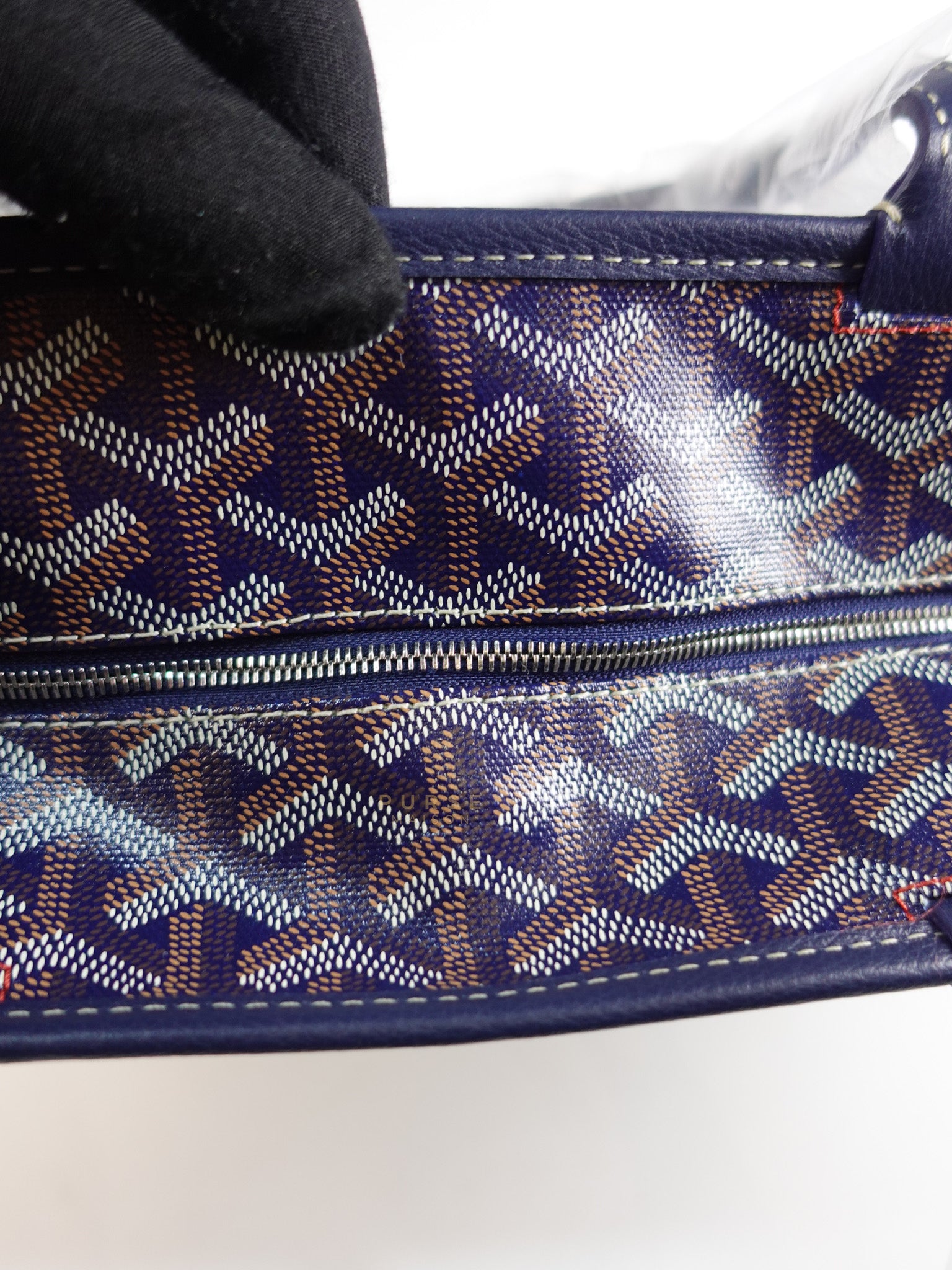 Artois PM Tote Bag in Navy Blue Goyardine Canvas | Purse Maison Luxury Bags Shop