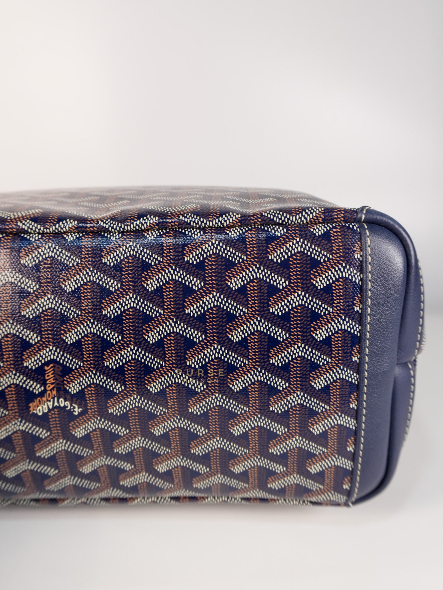 Artois PM Tote Bag in Navy Blue Goyardine Canvas | Purse Maison Luxury Bags Shop
