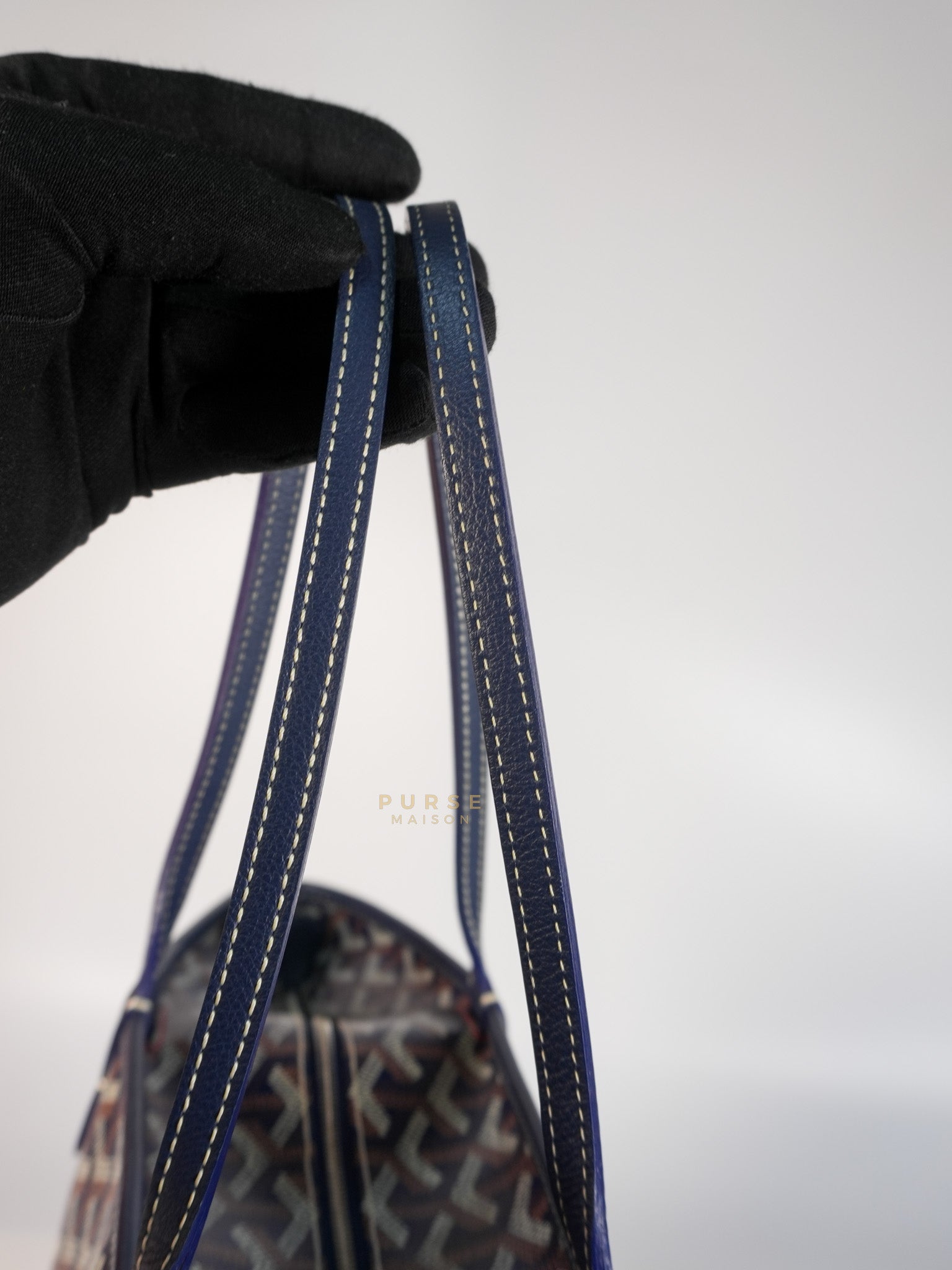 Artois PM Tote Bag in Navy Blue Goyardine Canvas | Purse Maison Luxury Bags Shop