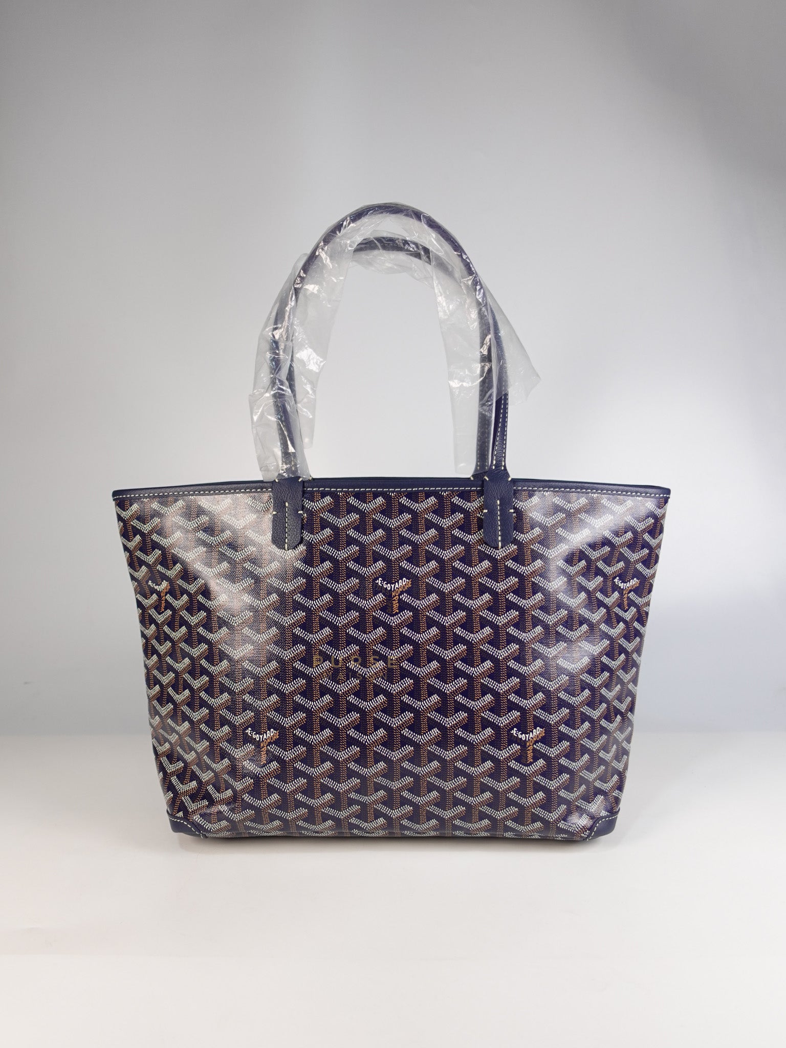 Artois PM Tote Bag in Navy Blue Goyardine Canvas | Purse Maison Luxury Bags Shop