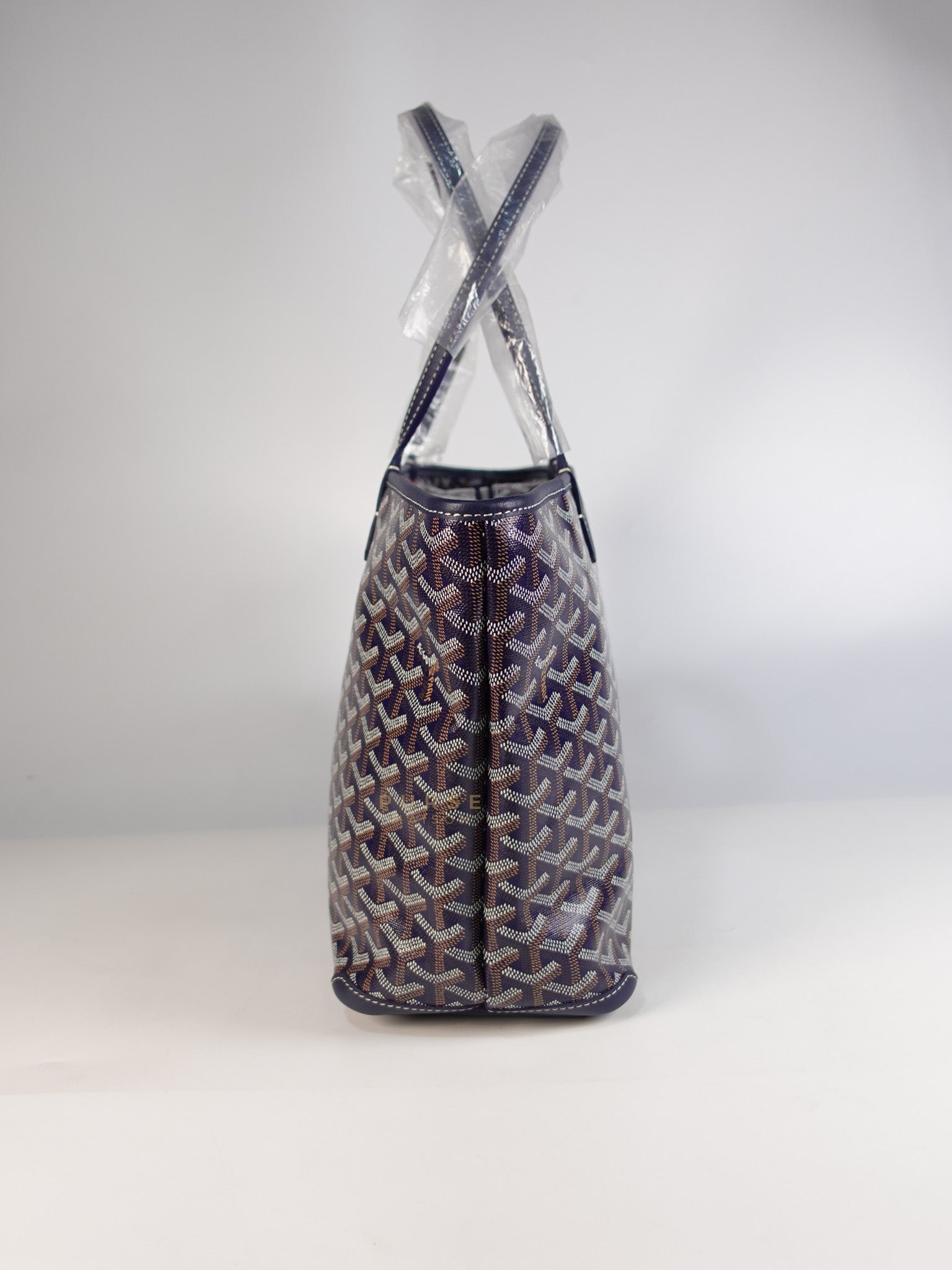 Artois PM Tote Bag in Navy Blue Goyardine Canvas | Purse Maison Luxury Bags Shop