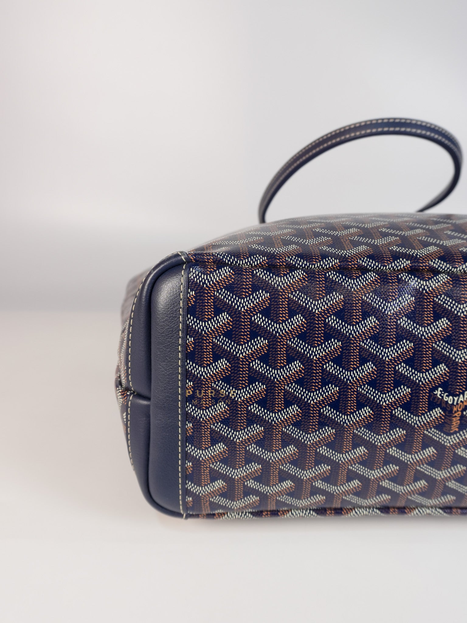 Artois PM Tote Bag in Navy Blue Goyardine Canvas | Purse Maison Luxury Bags Shop