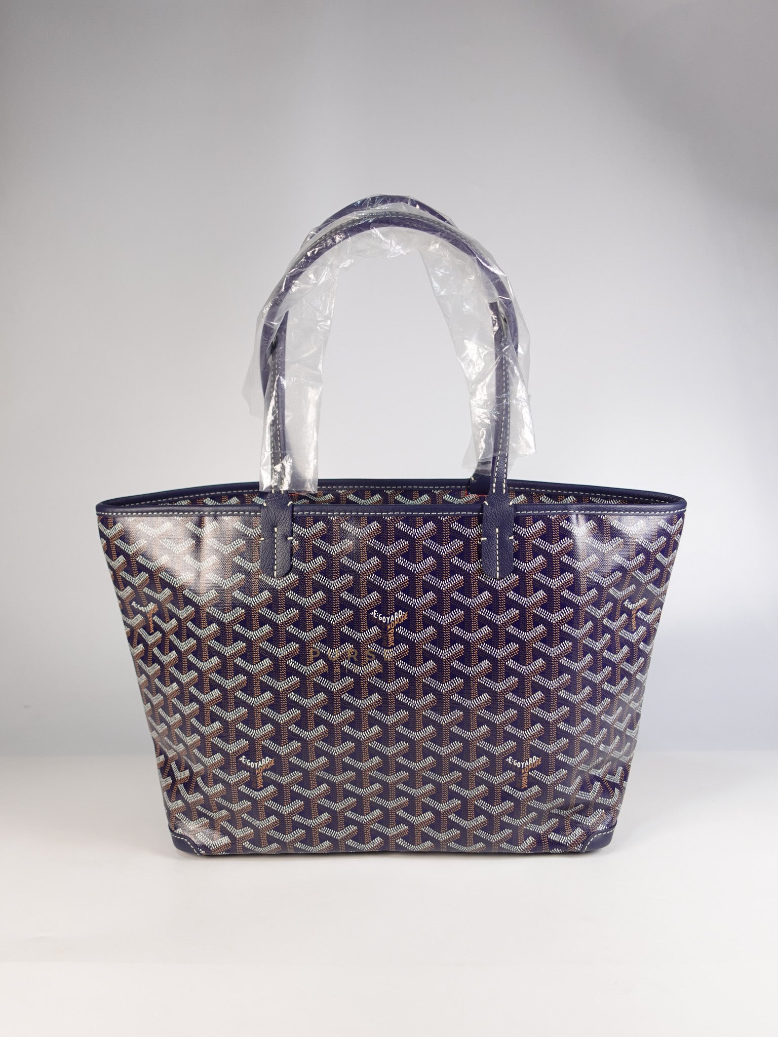 Artois PM Tote Bag in Navy Blue Goyardine Canvas | Purse Maison Luxury Bags Shop