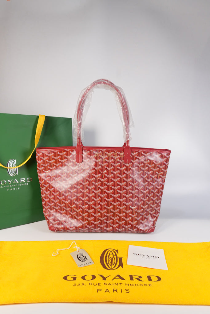 Artois PM Tote Bag in Red Goyardine Canvas | Purse Maison Luxury Bags Shop