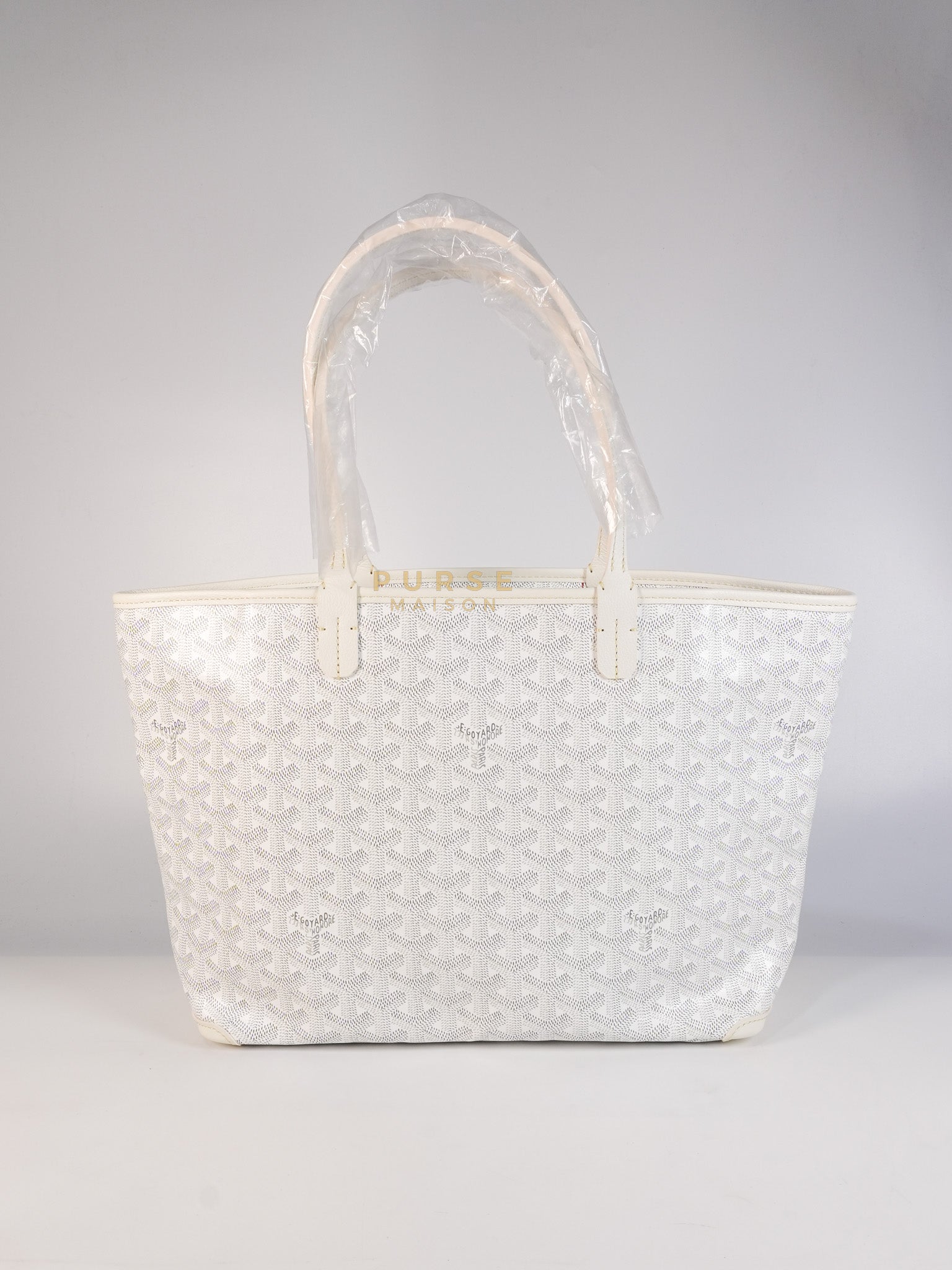 Artois PM Tote Bag in White Goyardine Canvas | Purse Maison Luxury Bags Shop