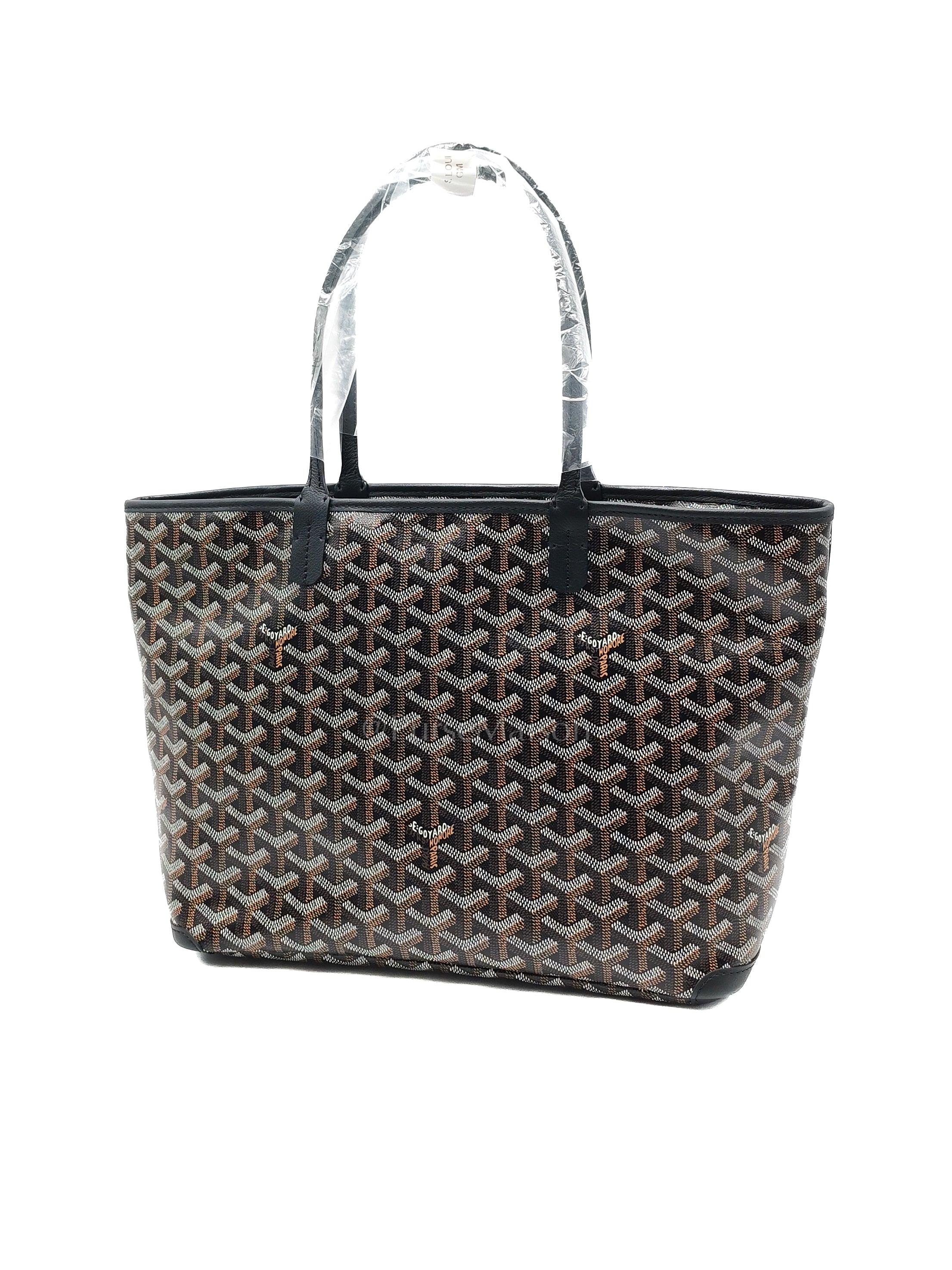 Artois PM Tote in Black Goyardine Canvas | Purse Maison Luxury Bags Shop
