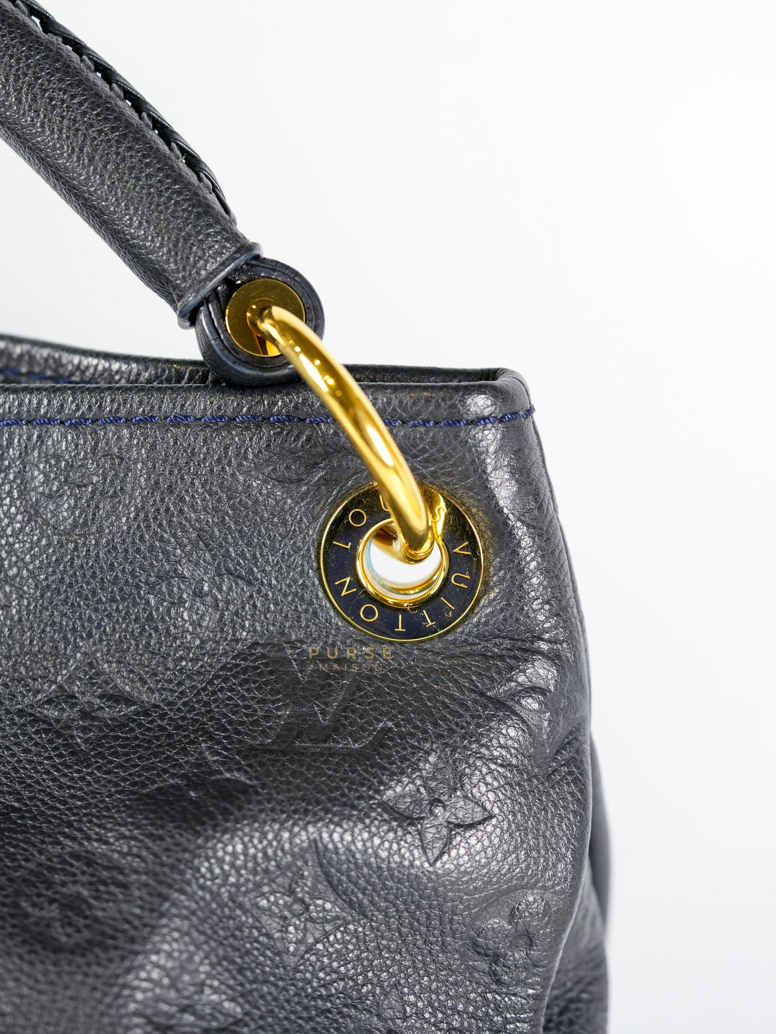 Artsy MM Tote Bag in Dark Blue Monogram Empreinte Canvas Gold Hardware (Date Code: CR3101) | Purse Maison Luxury Bags Shop