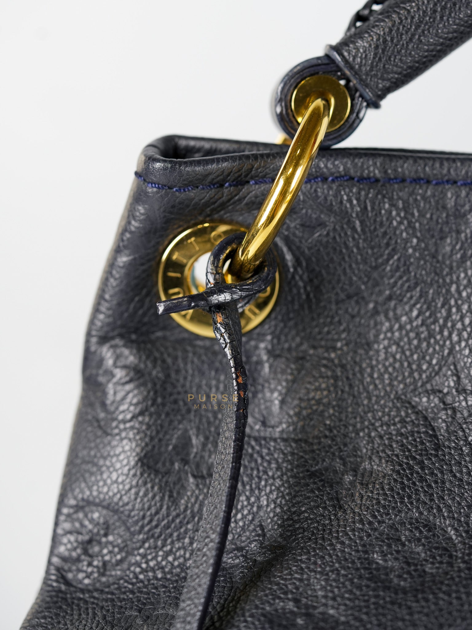 Artsy MM Tote Bag in Dark Blue Monogram Empreinte Canvas Gold Hardware (Date Code: CR3101) | Purse Maison Luxury Bags Shop