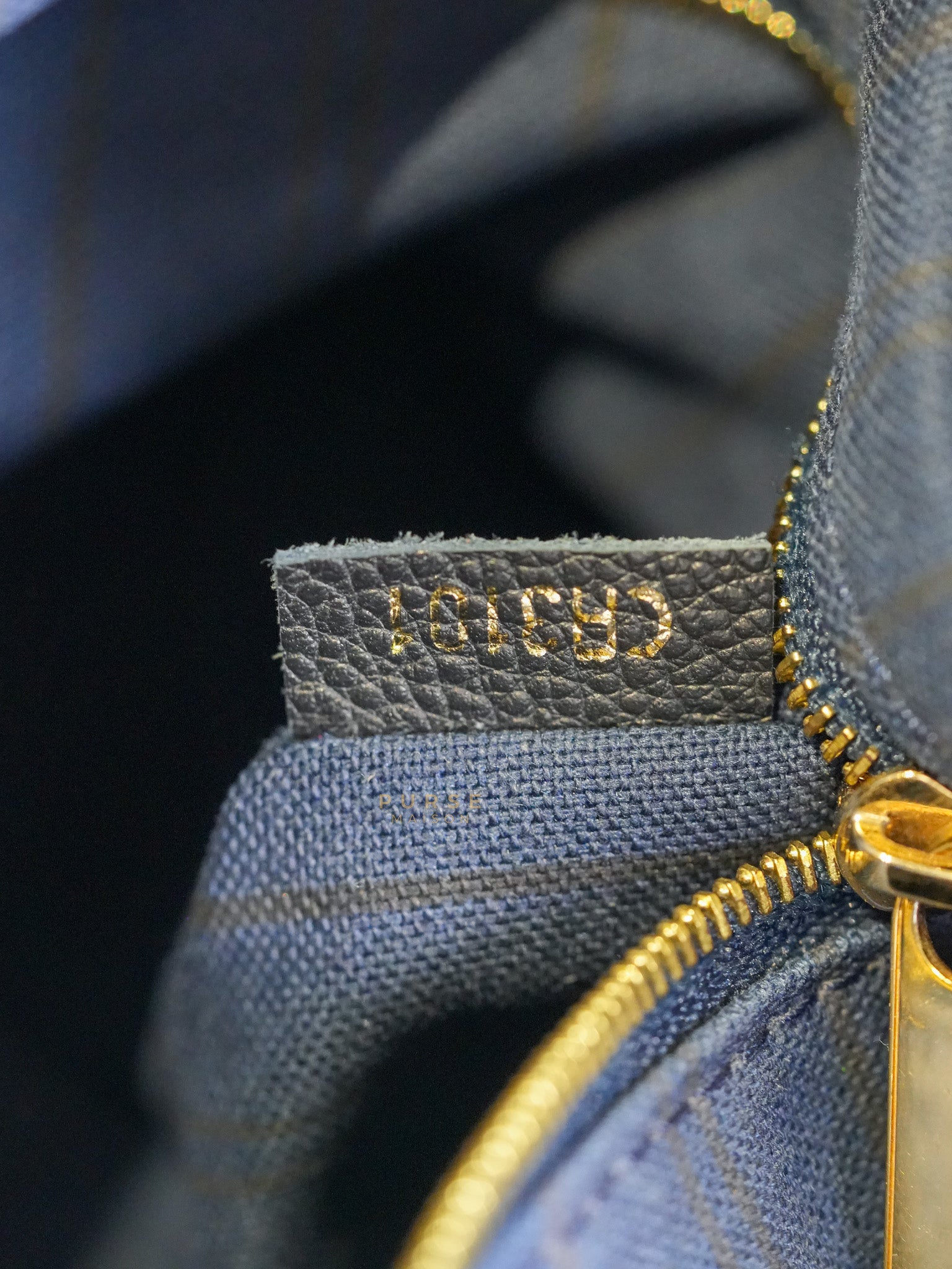 Artsy MM Tote Bag in Dark Blue Monogram Empreinte Canvas Gold Hardware (Date Code: CR3101) | Purse Maison Luxury Bags Shop