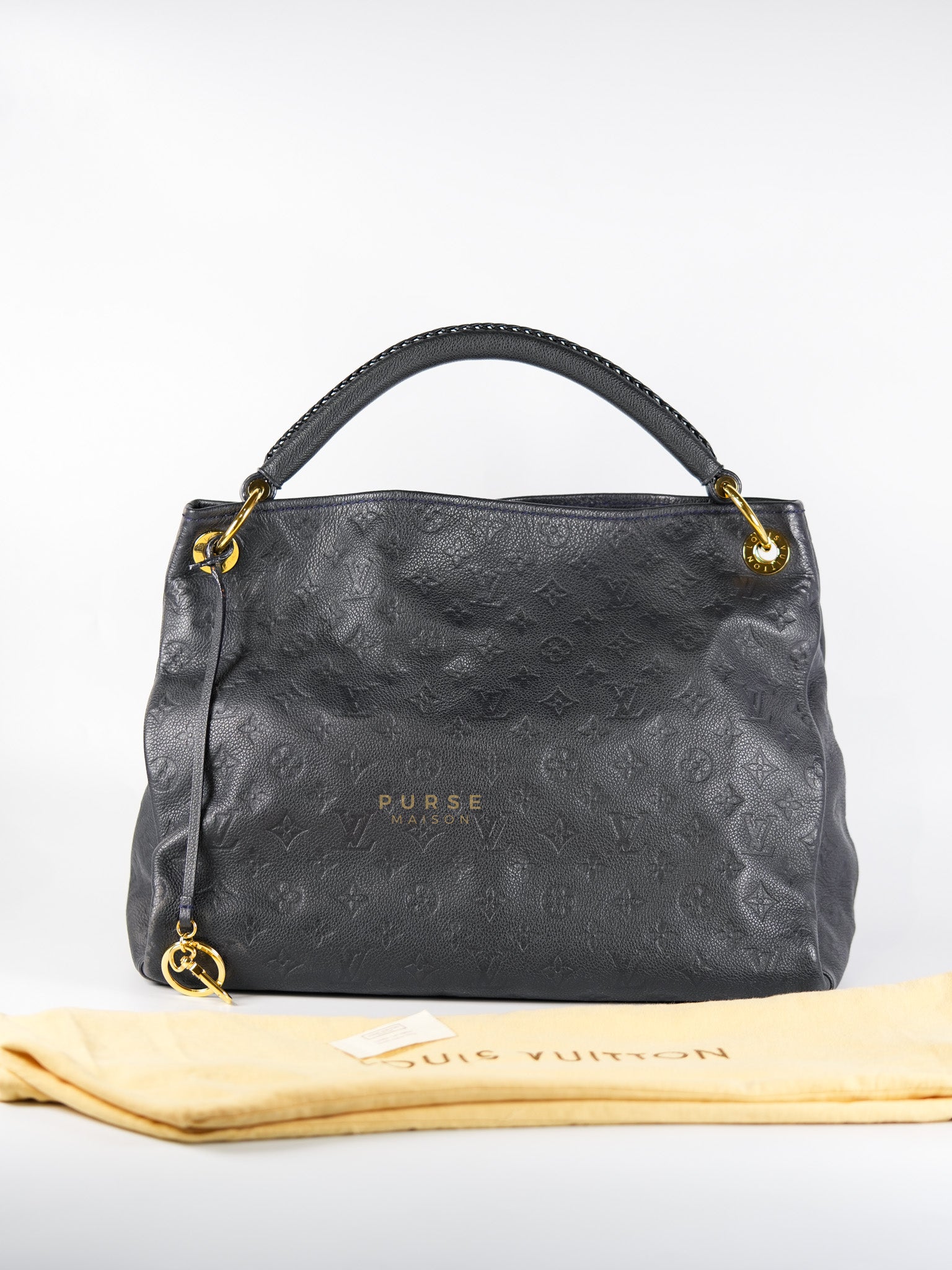 Artsy MM Tote Bag in Dark Blue Monogram Empreinte Canvas Gold Hardware (Date Code: CR3101) | Purse Maison Luxury Bags Shop