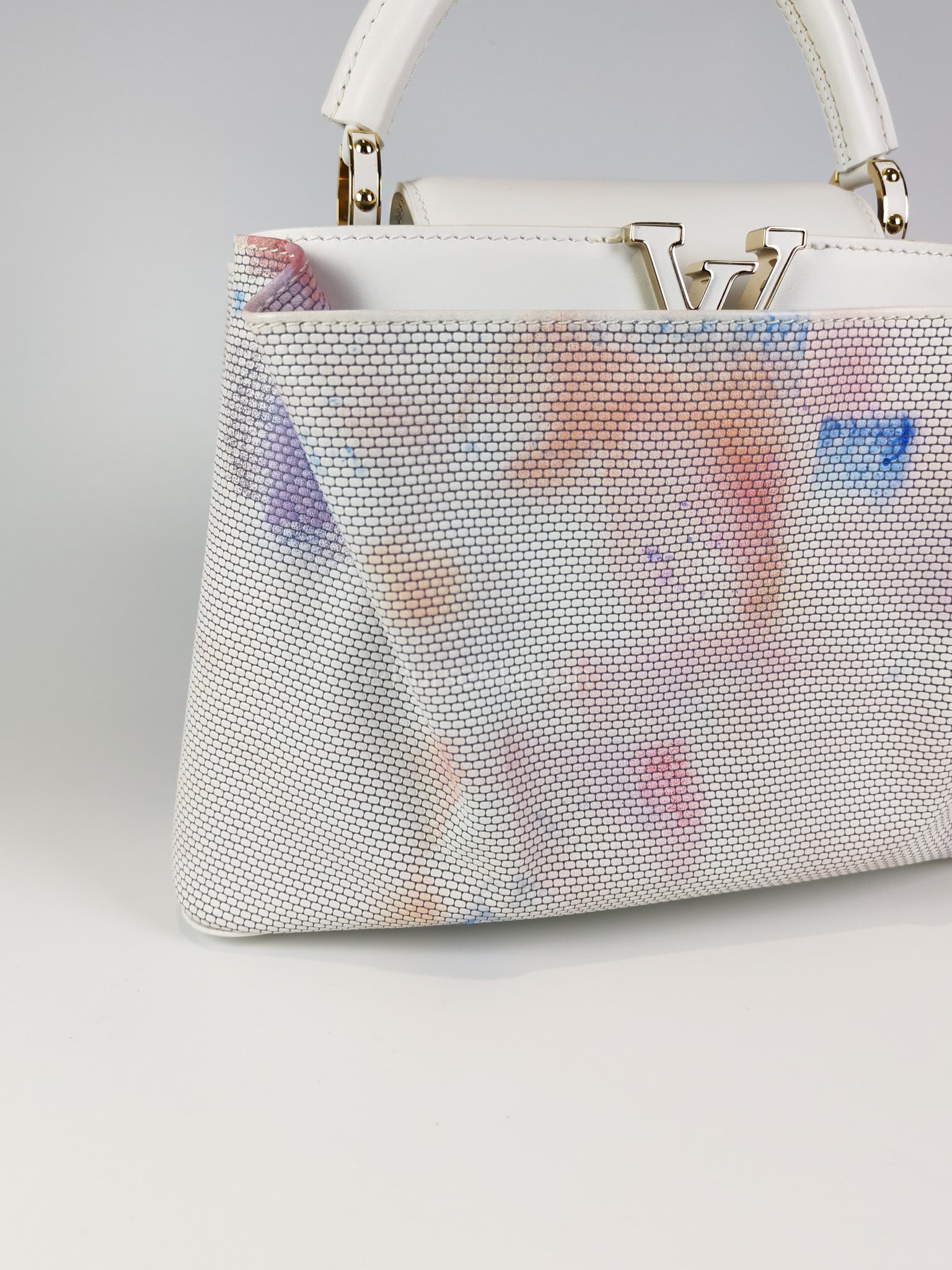 Arty Cappucines Limited Edition BB in White Taurillon Cowhide Leather (Microchip) | Purse Maison Luxury Bags Shop