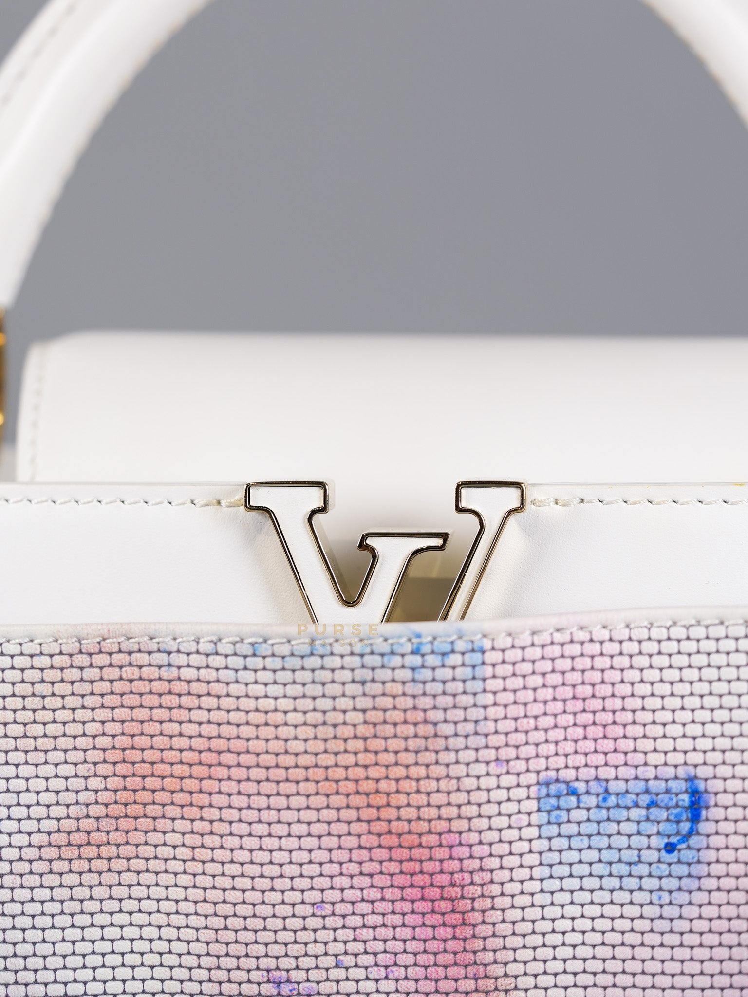 Arty Cappucines Limited Edition BB in White Taurillon Cowhide Leather (Microchip) | Purse Maison Luxury Bags Shop