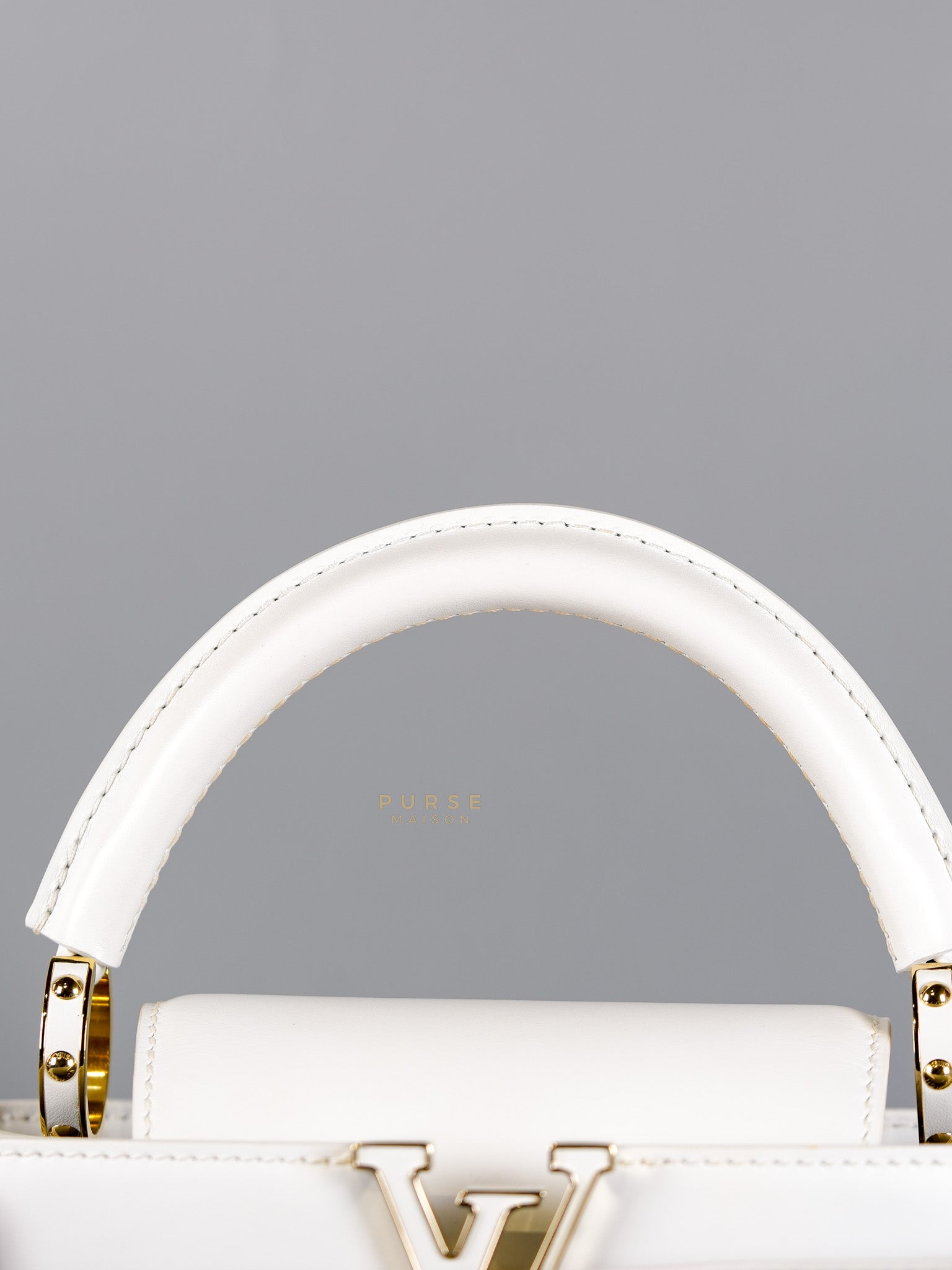 Arty Cappucines Limited Edition BB in White Taurillon Cowhide Leather (Microchip) | Purse Maison Luxury Bags Shop