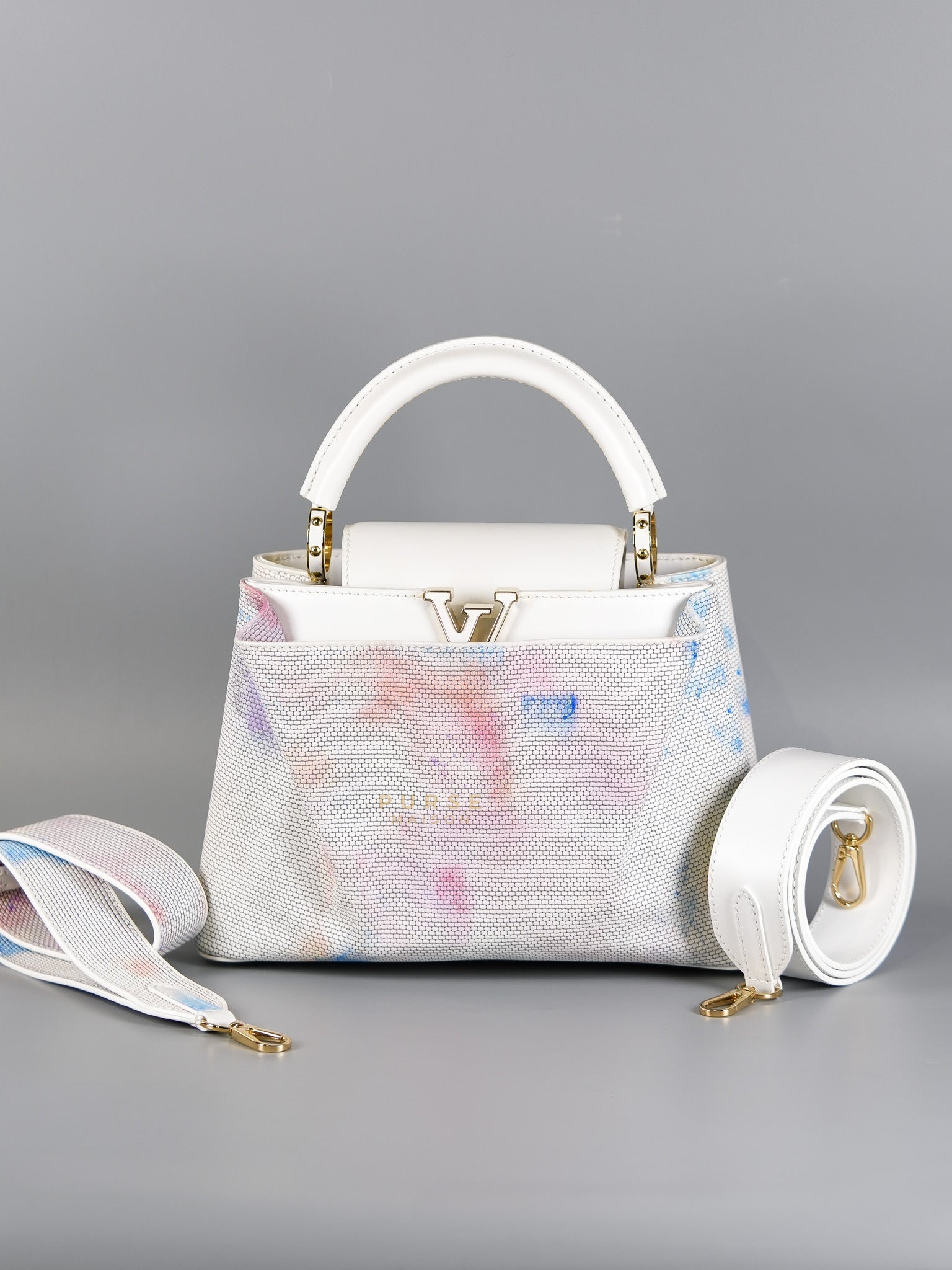 Arty Cappucines Limited Edition BB in White Taurillon Cowhide Leather (Microchip) | Purse Maison Luxury Bags Shop