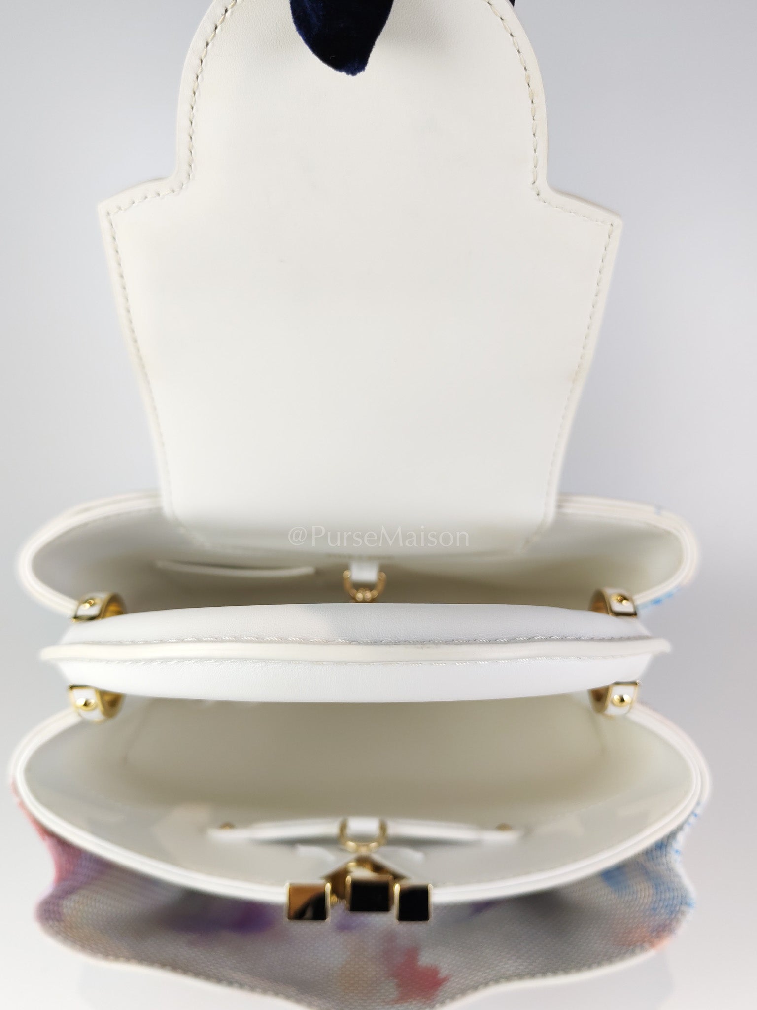 Arty Cappucines Limited Edition BB in White Taurillon Cowhide Leather (Microchip) | Purse Maison Luxury Bags Shop