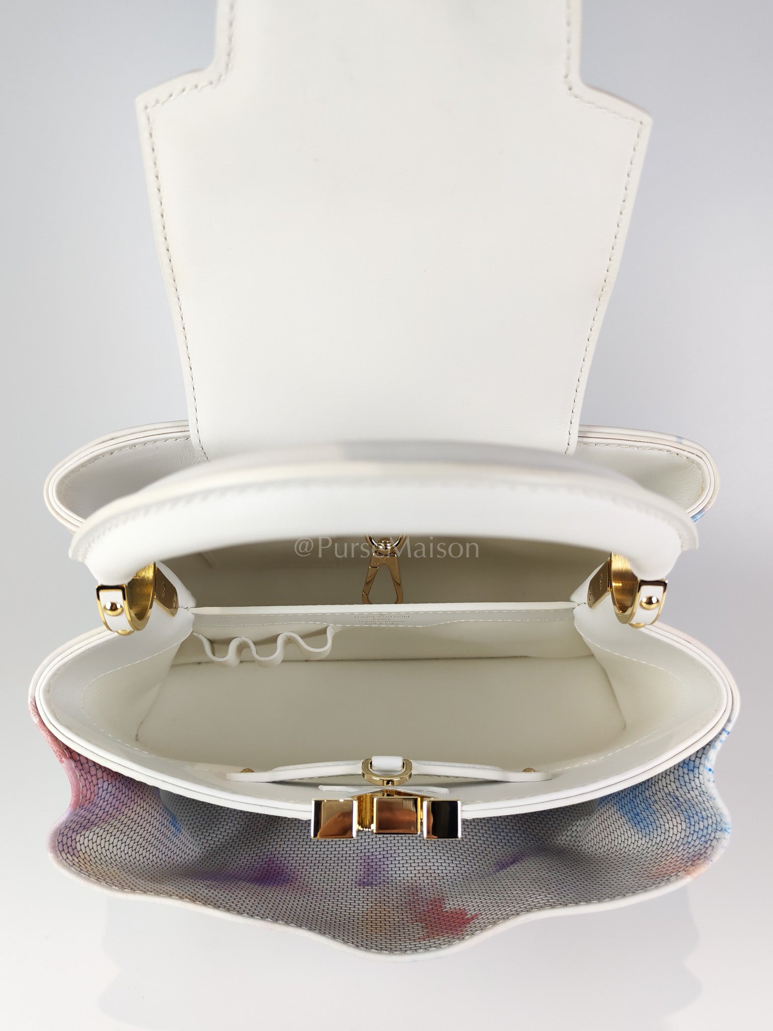 Arty Cappucines Limited Edition BB in White Taurillon Cowhide Leather (Microchip) | Purse Maison Luxury Bags Shop