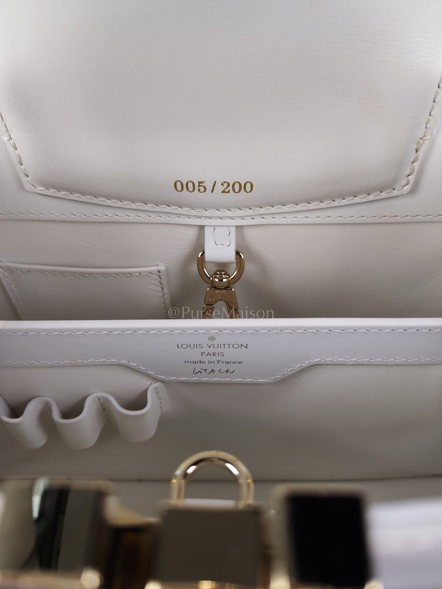 Arty Cappucines Limited Edition BB in White Taurillon Cowhide Leather (Microchip) | Purse Maison Luxury Bags Shop