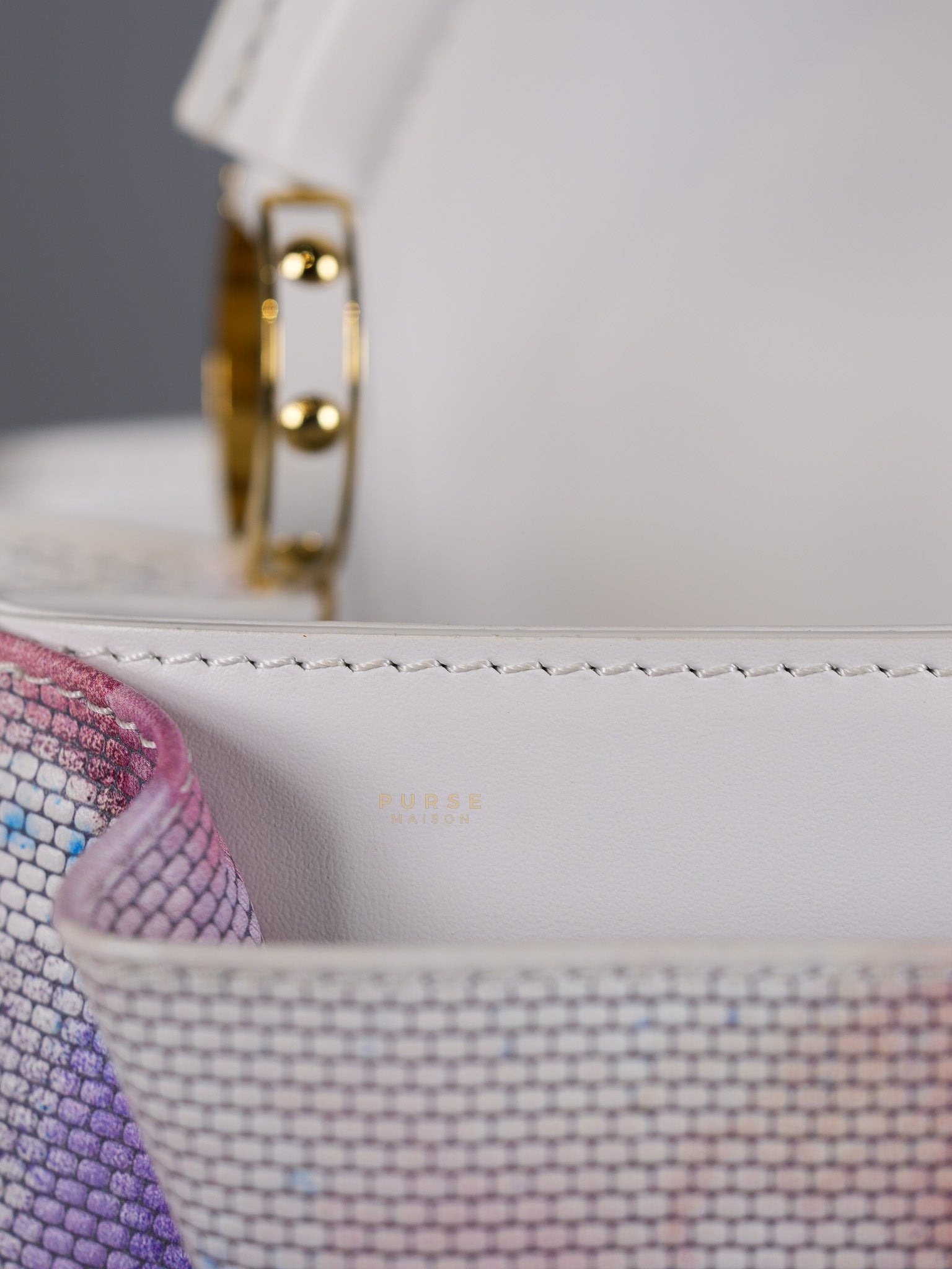 Arty Cappucines Limited Edition BB in White Taurillon Cowhide Leather (Microchip) | Purse Maison Luxury Bags Shop