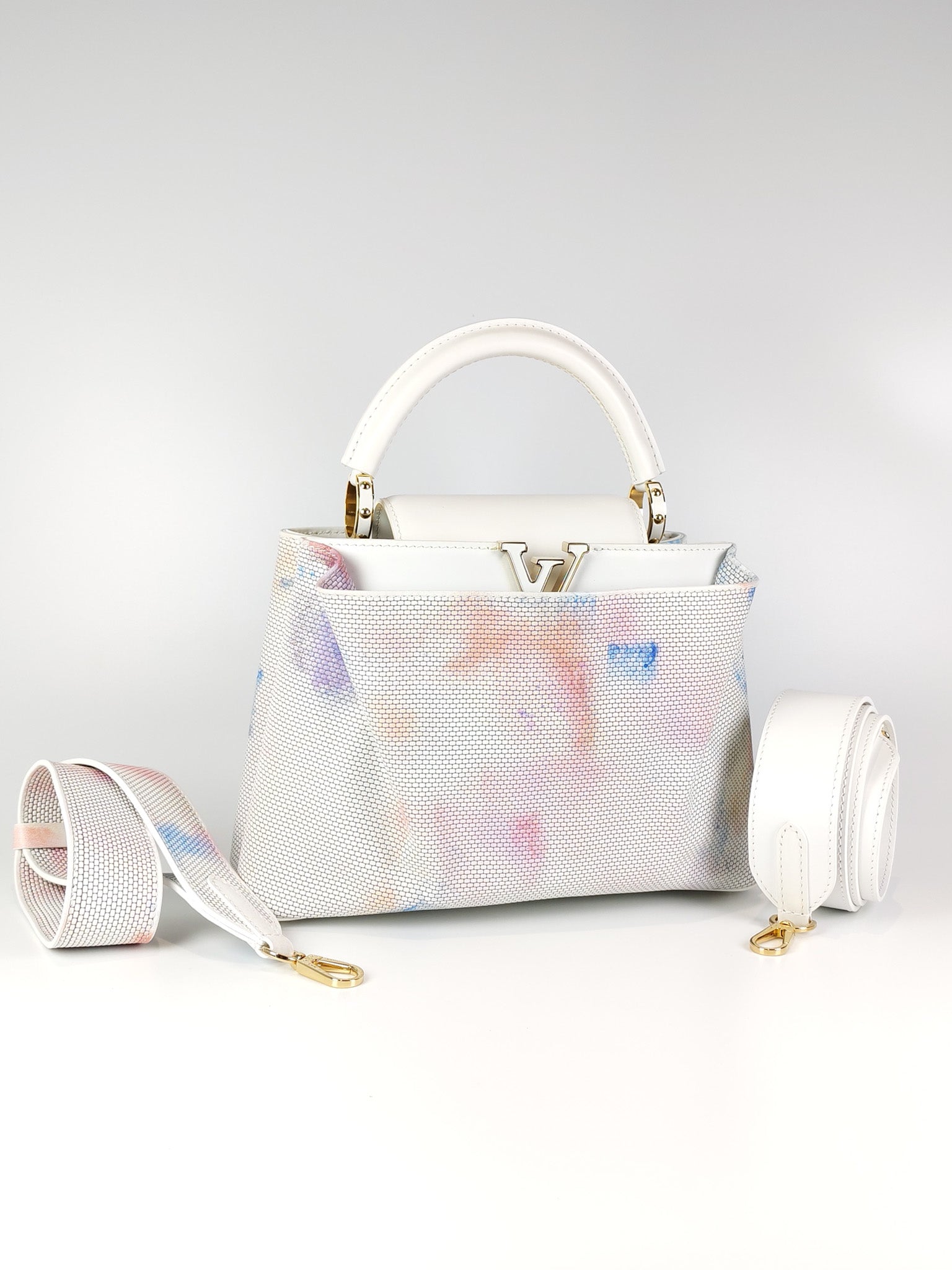 Arty Cappucines Limited Edition BB in White Taurillon Cowhide Leather (Microchip) | Purse Maison Luxury Bags Shop