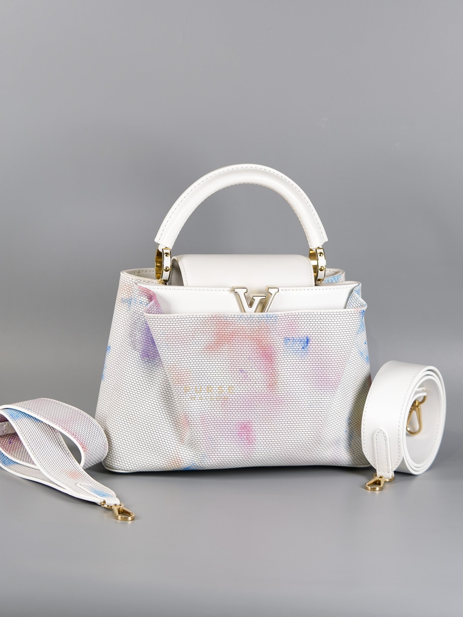 Arty Cappucines Limited Edition BB in White Taurillon Cowhide Leather (Microchip) | Purse Maison Luxury Bags Shop