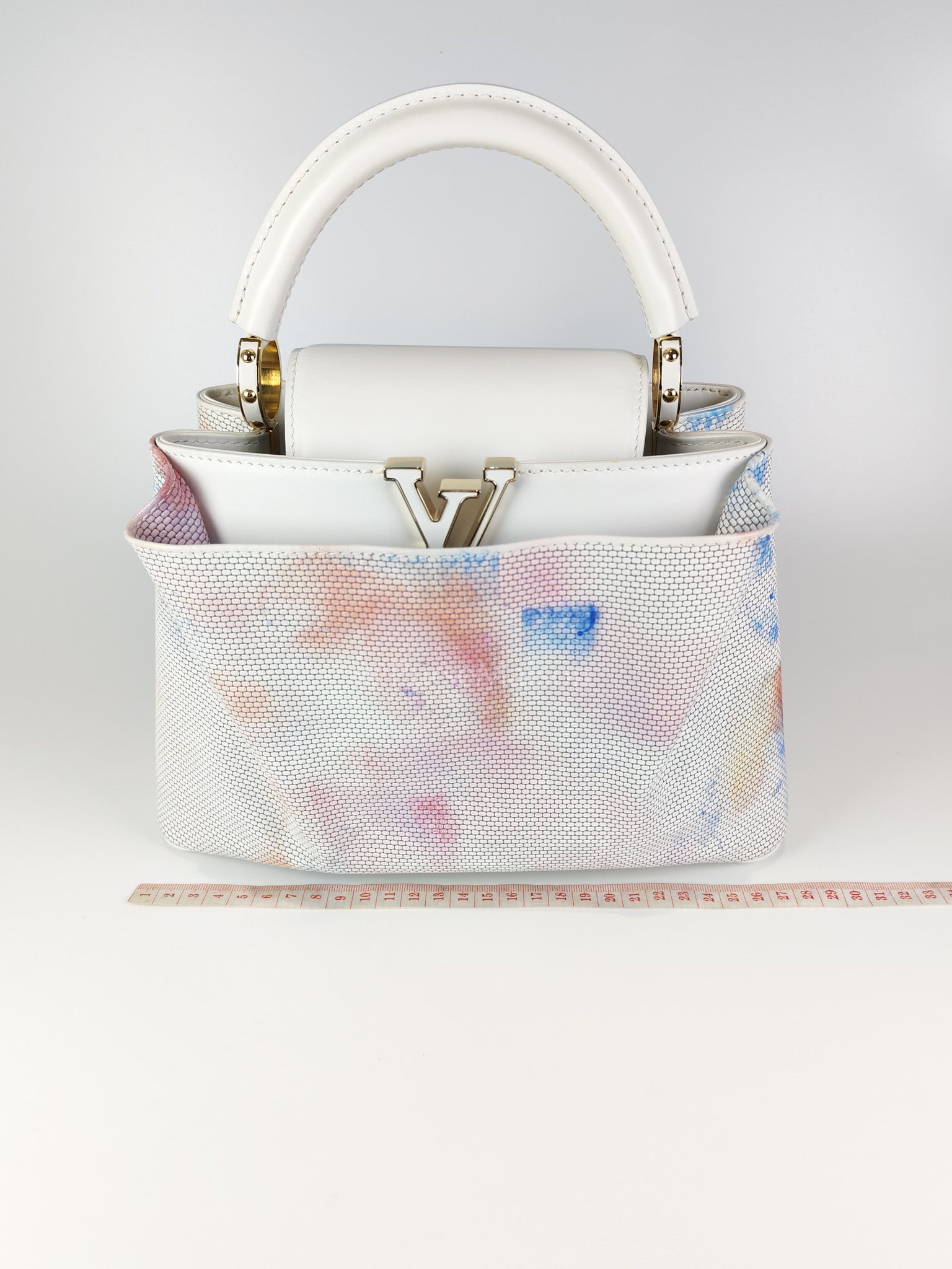 Arty Cappucines Limited Edition BB in White Taurillon Cowhide Leather (Microchip) | Purse Maison Luxury Bags Shop