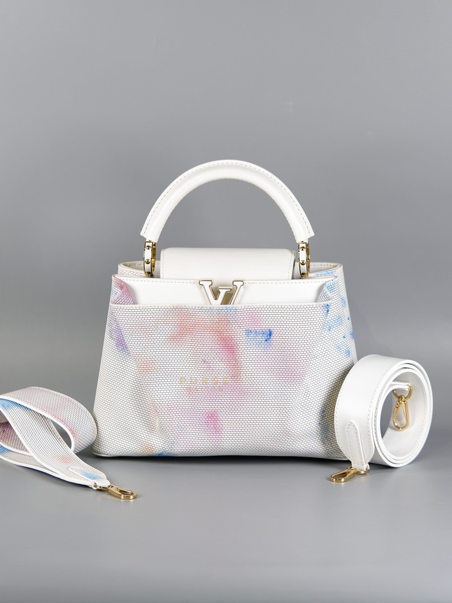 Arty Cappucines Limited Edition BB in White Taurillon Cowhide Leather (Microchip) | Purse Maison Luxury Bags Shop