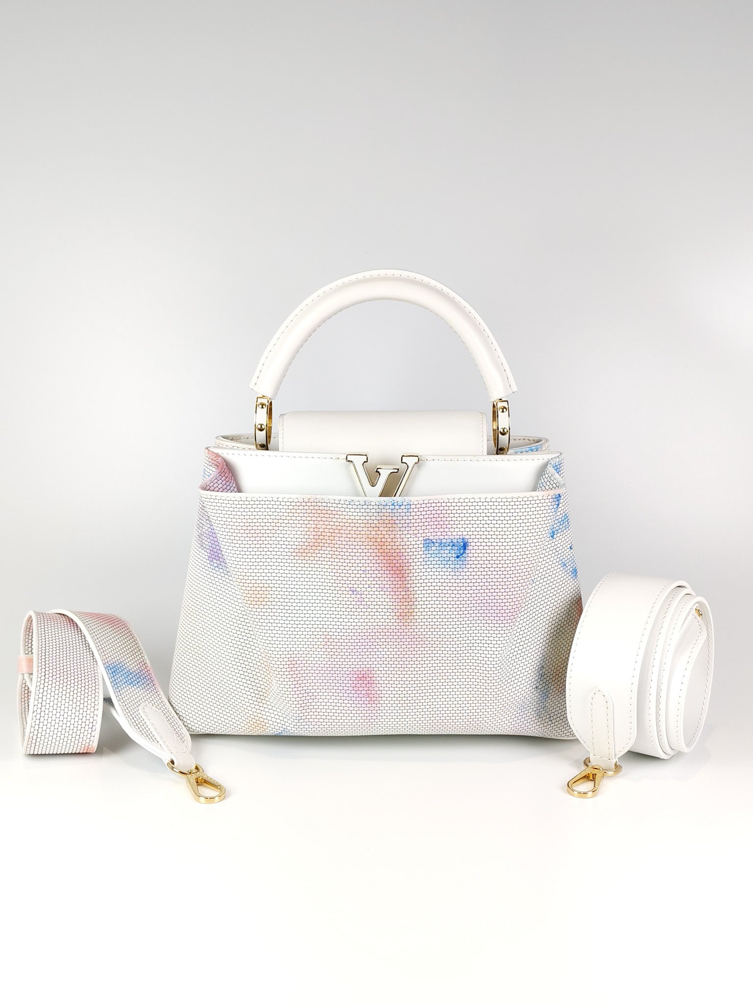 Arty Cappucines Limited Edition BB in White Taurillon Cowhide Leather (Microchip) | Purse Maison Luxury Bags Shop
