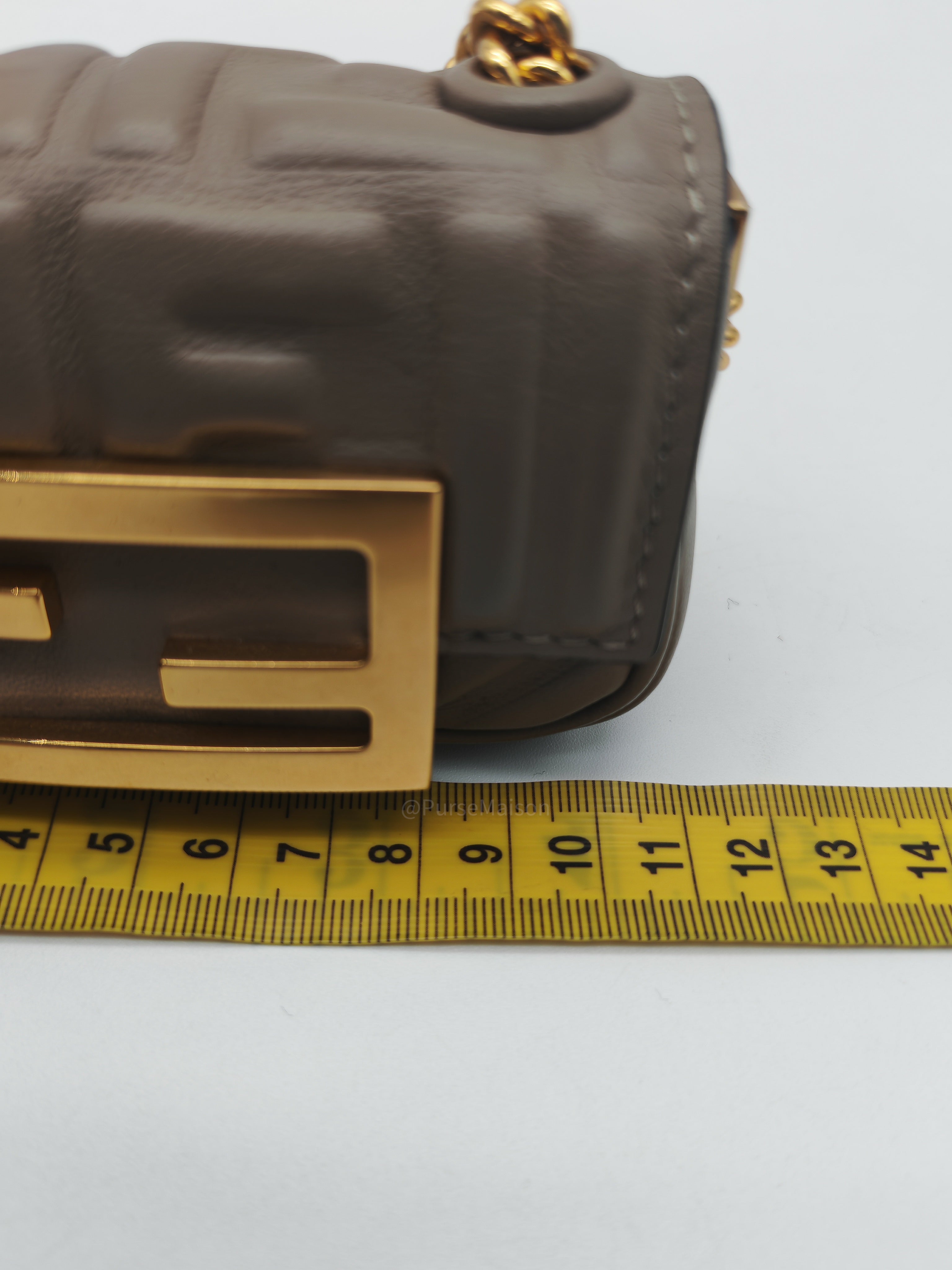 Fendi Nano Baguette Micro Bag in Zucca FF Leather