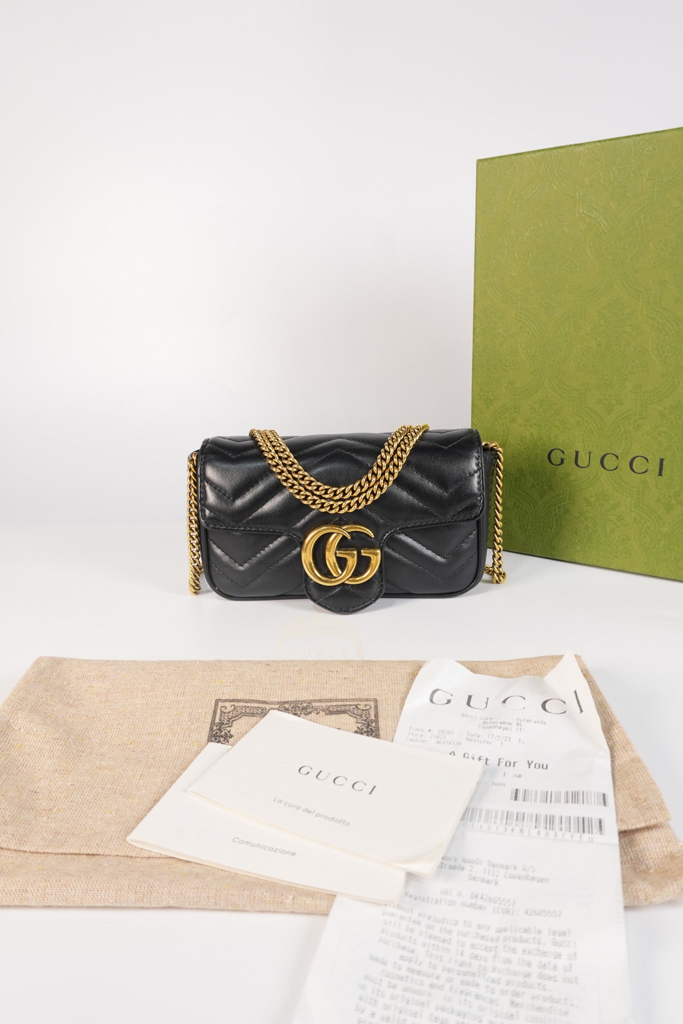 GG Marmont Super Mini Black Chain Bag
