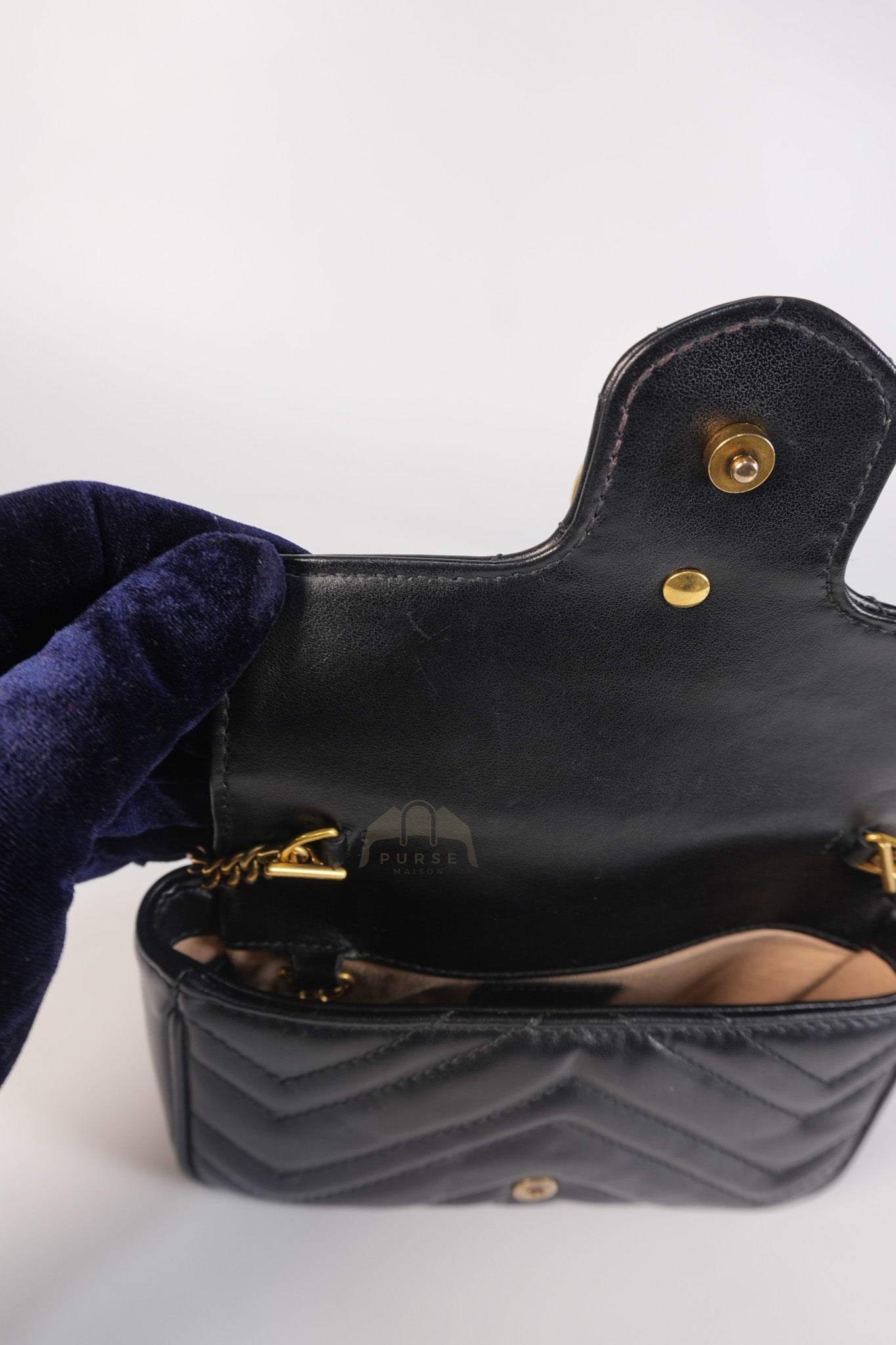 GG Marmont Super Mini Black Chain Bag