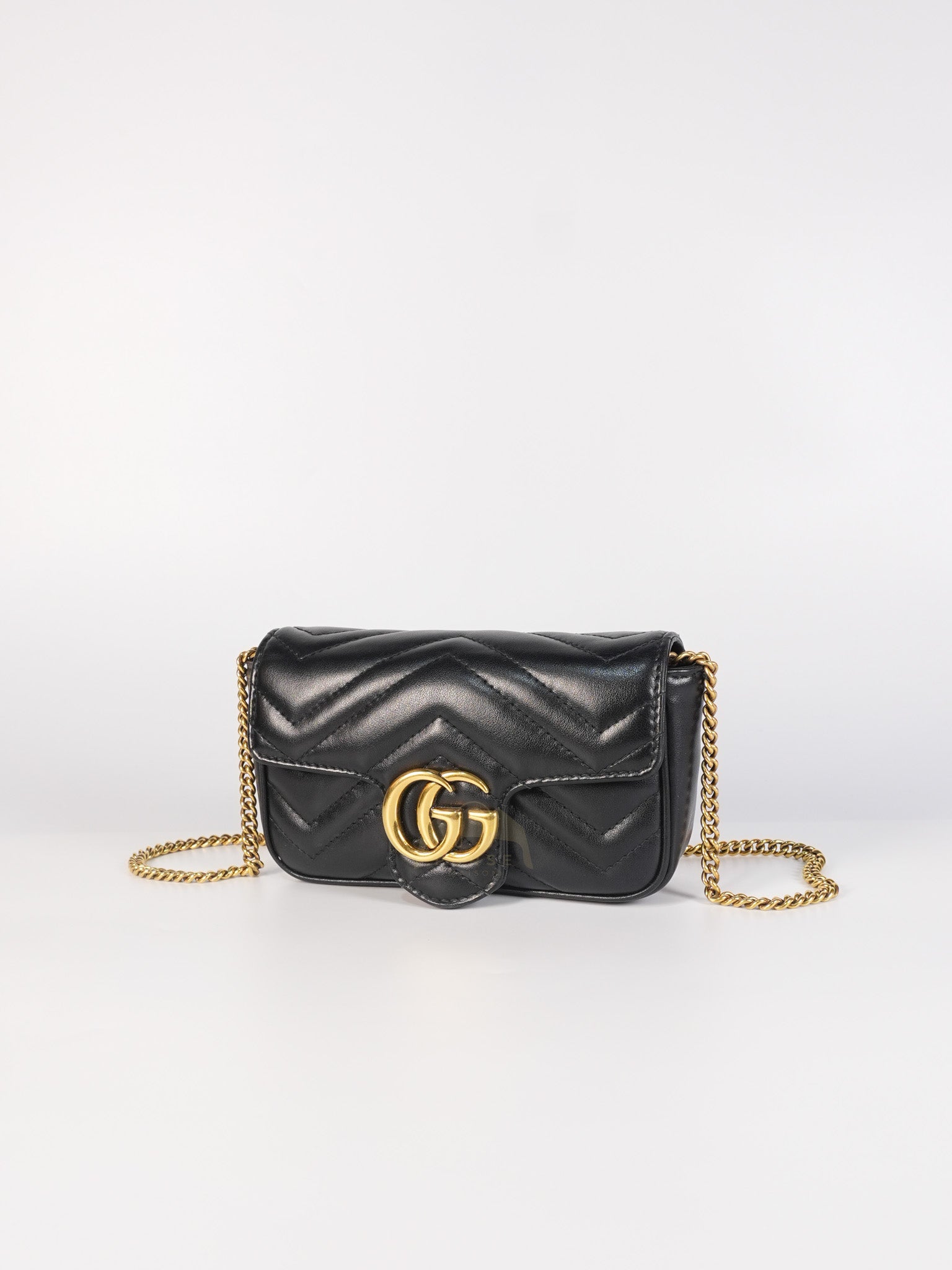 GG Marmont Super Mini Black Chain Bag