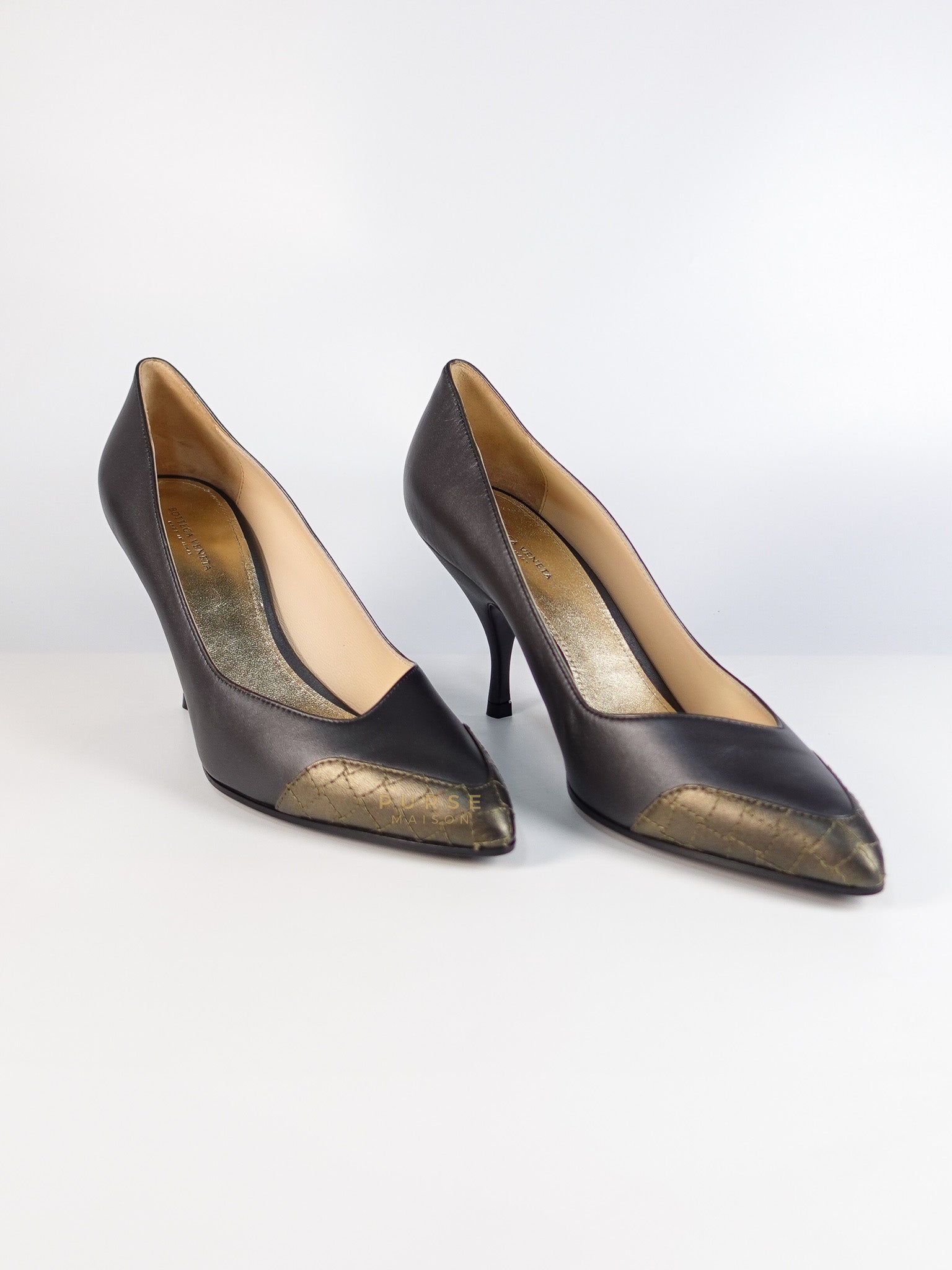 Assymetric Heels Shoes in Gray Size 39 EU (24.5cm) | Purse Maison Luxury Bags Shop