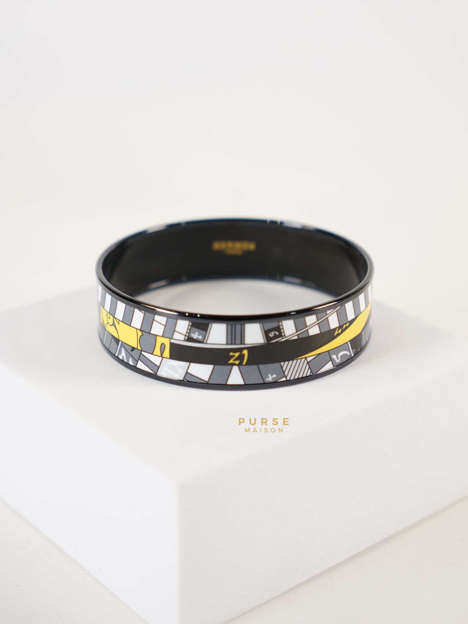 Astrologie Nouvelle Sportive Jaune Large Bangle | Purse Maison Luxury Bags Shop