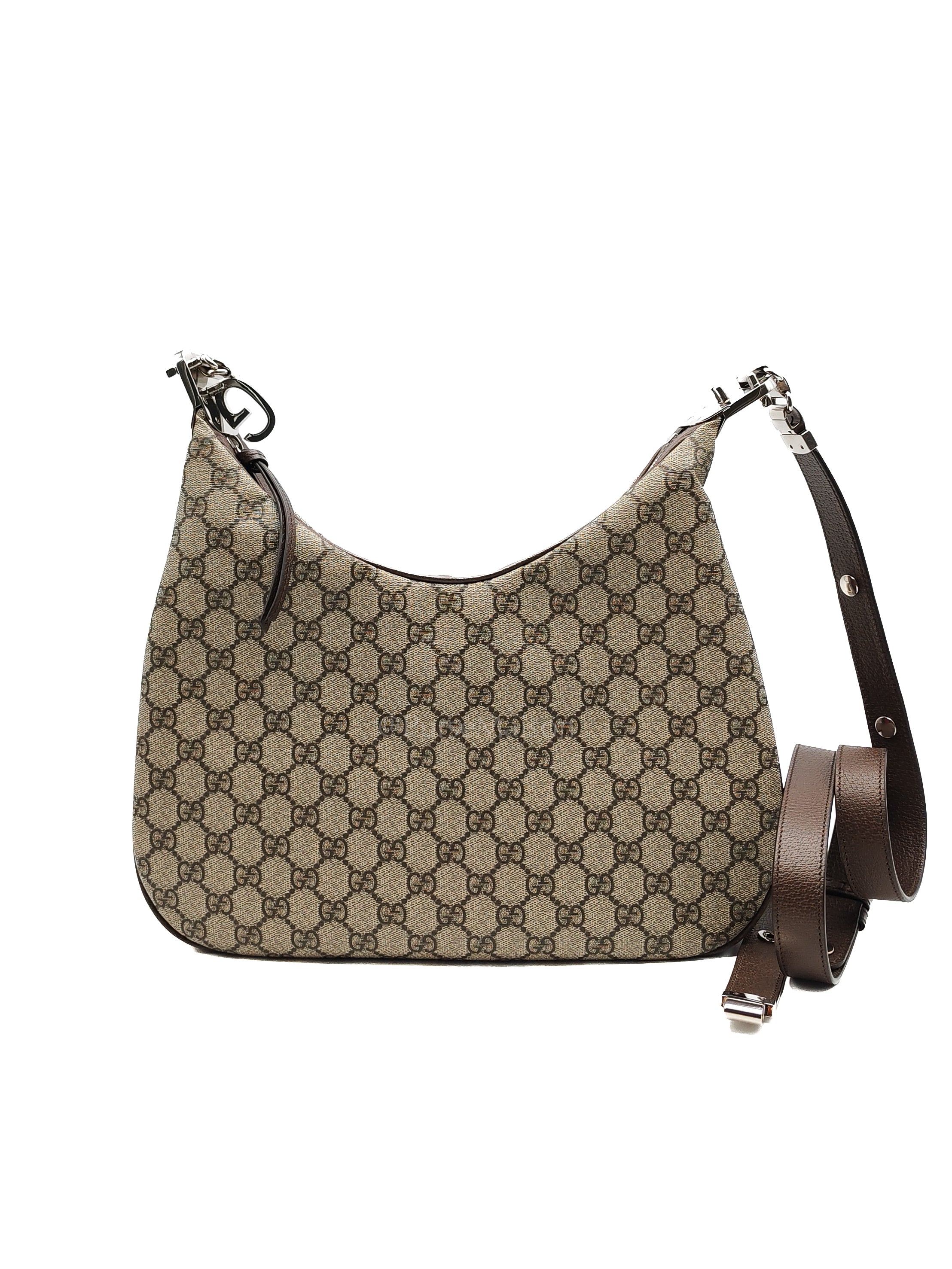 Attache Hobo Bag in GG Supreme Canvas & Silver Hardware | Purse Maison Luxury Bags Shop
