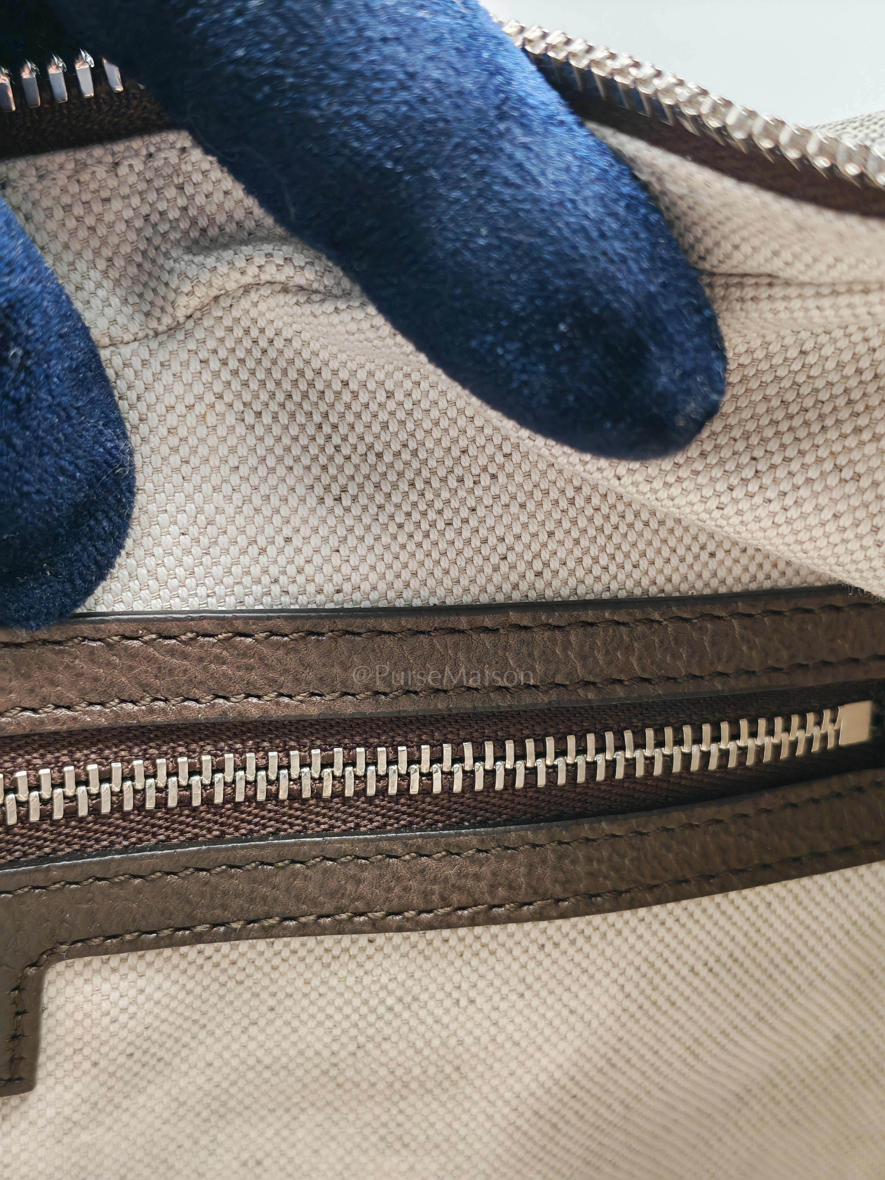 Attache Hobo Bag in GG Supreme Canvas & Silver Hardware | Purse Maison Luxury Bags Shop