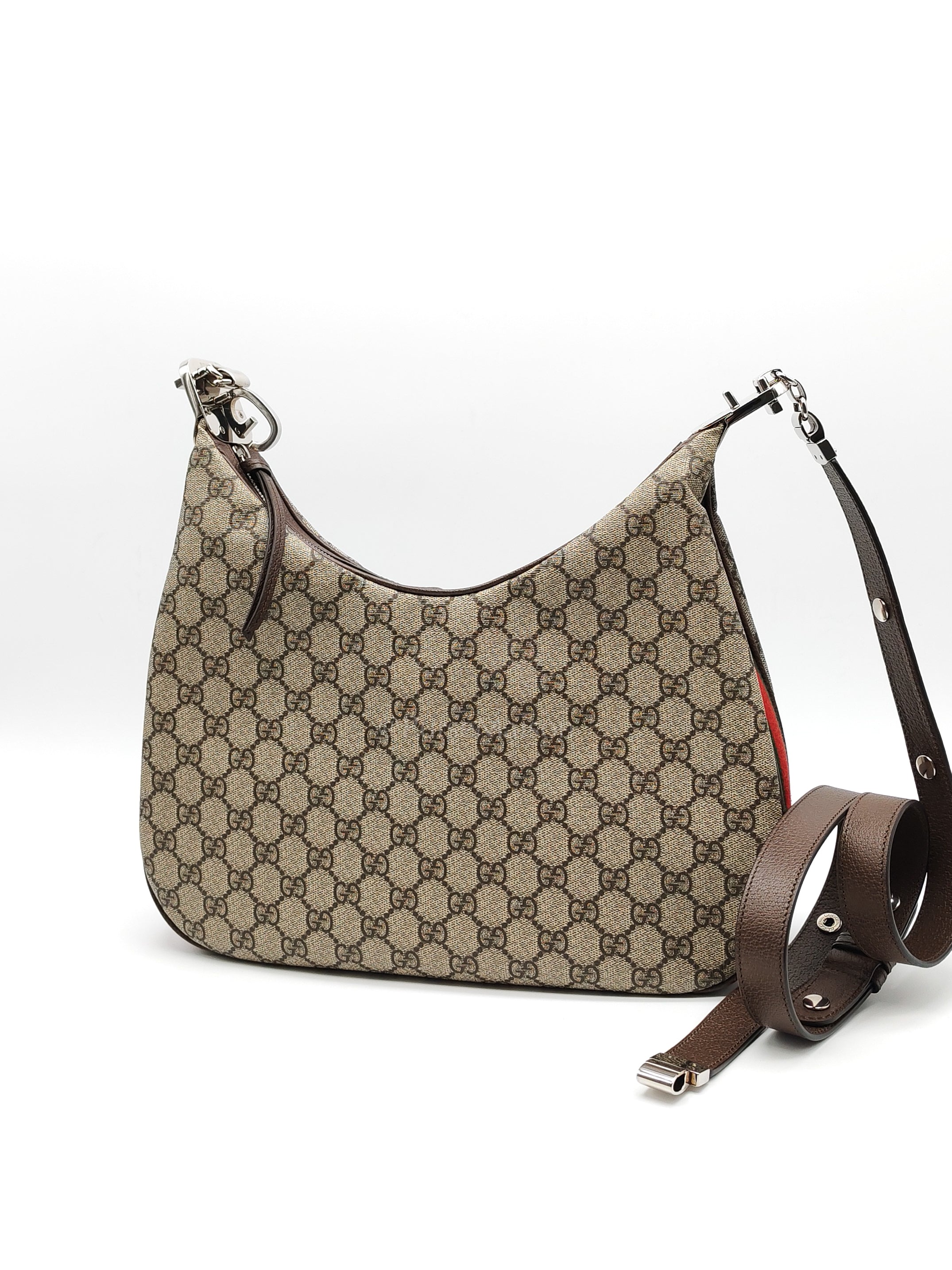 Attache Hobo Bag in GG Supreme Canvas & Silver Hardware | Purse Maison Luxury Bags Shop
