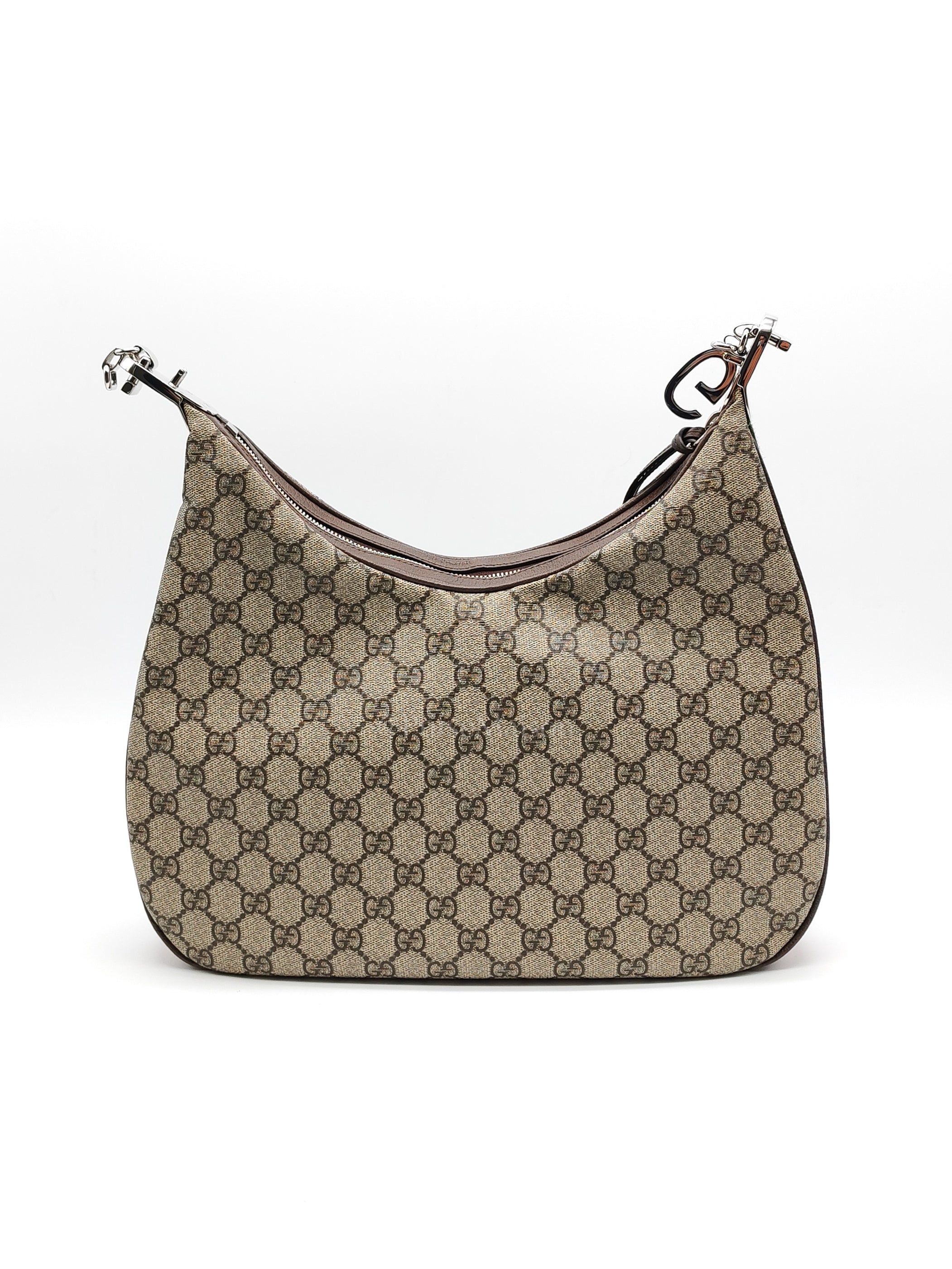 Attache Hobo Bag in GG Supreme Canvas & Silver Hardware | Purse Maison Luxury Bags Shop