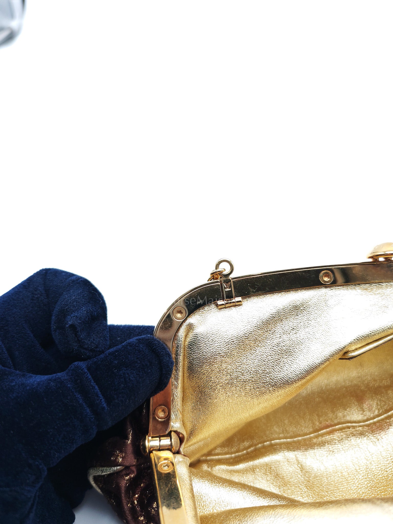 Aumonieve Evening Bag in Monogram Satin & Gold Hardware | Purse Maison Luxury Bags Shop