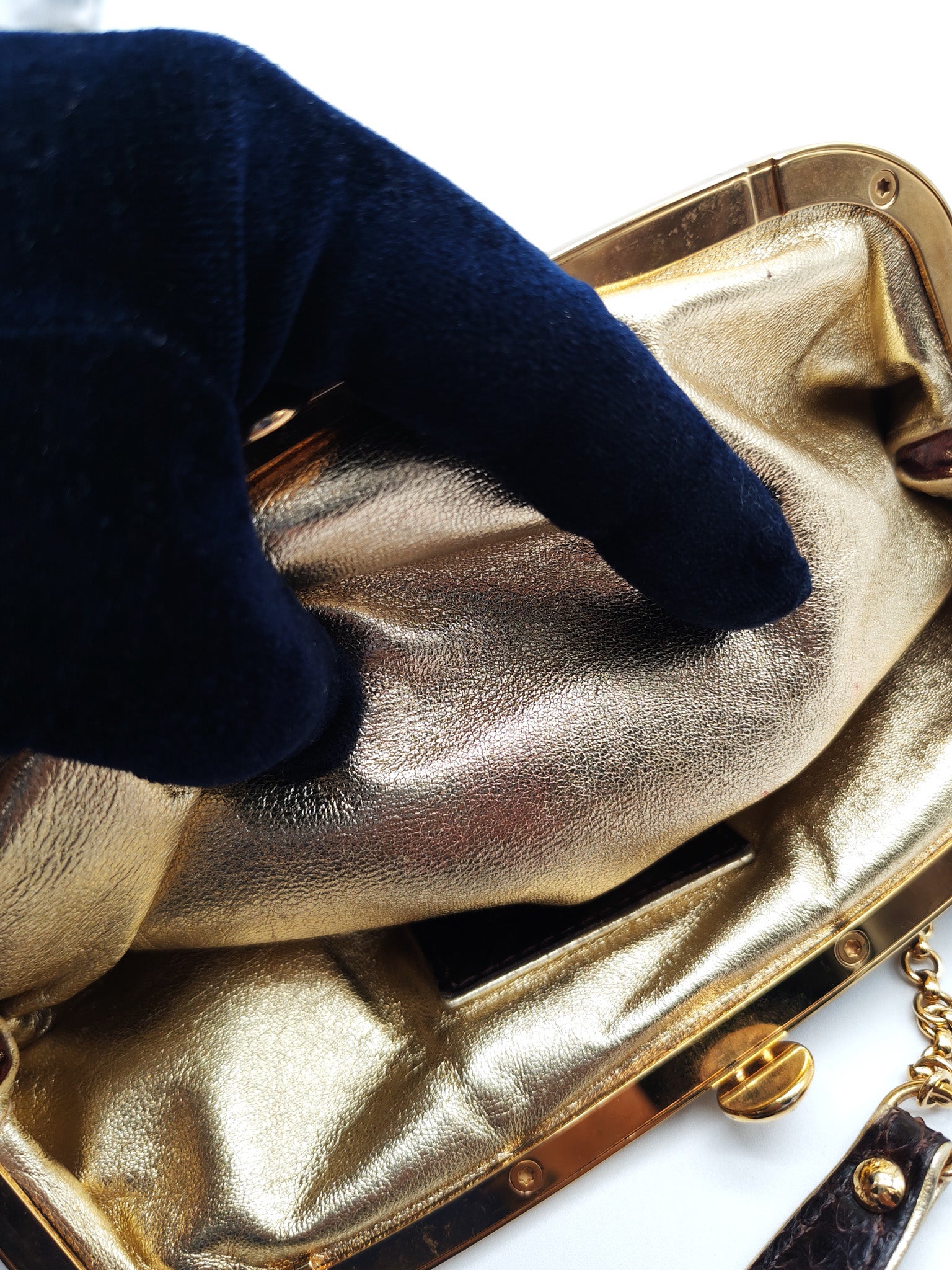 Aumonieve Evening Bag in Monogram Satin & Gold Hardware | Purse Maison Luxury Bags Shop