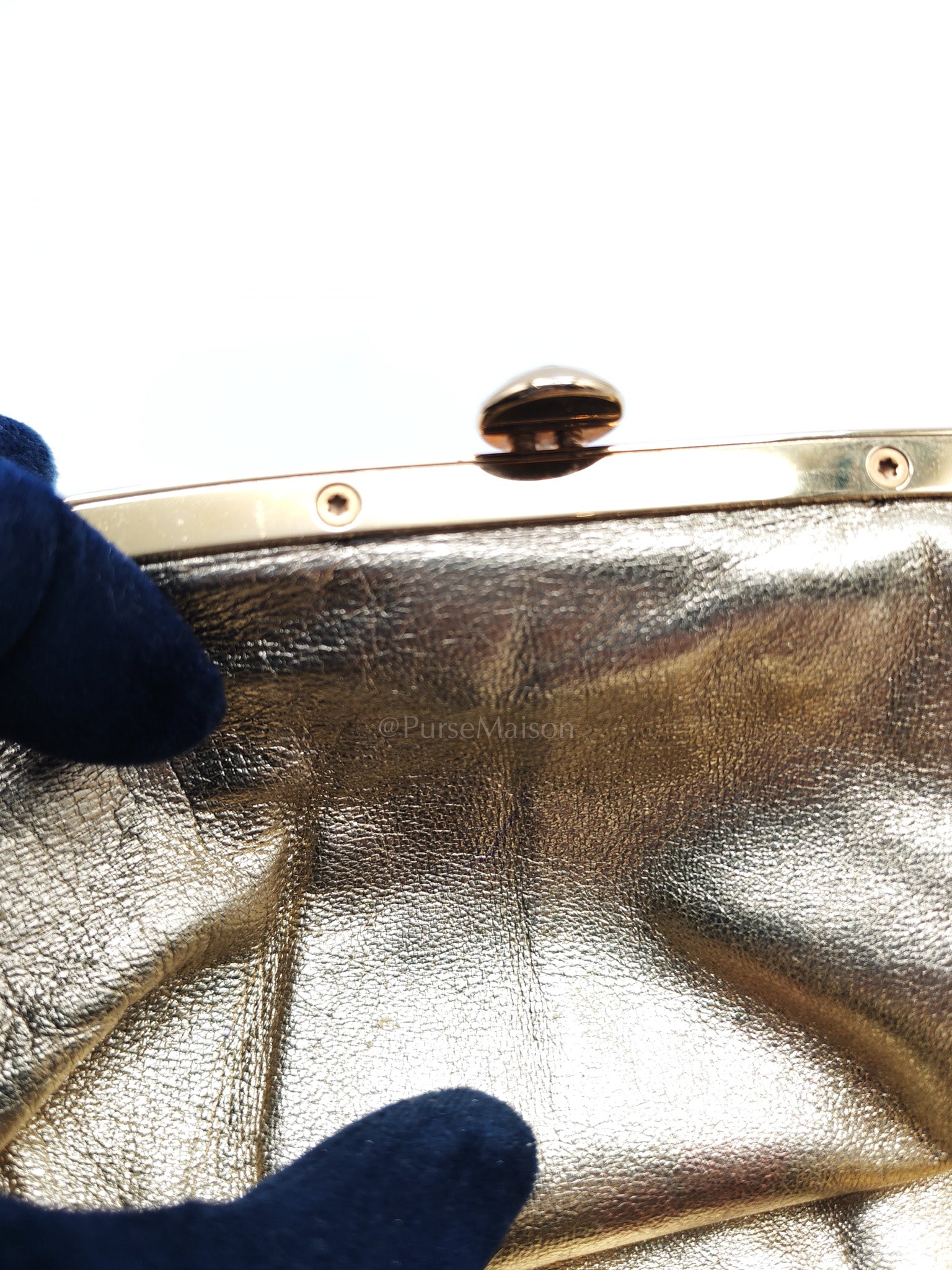 Aumonieve Evening Bag in Monogram Satin & Gold Hardware | Purse Maison Luxury Bags Shop