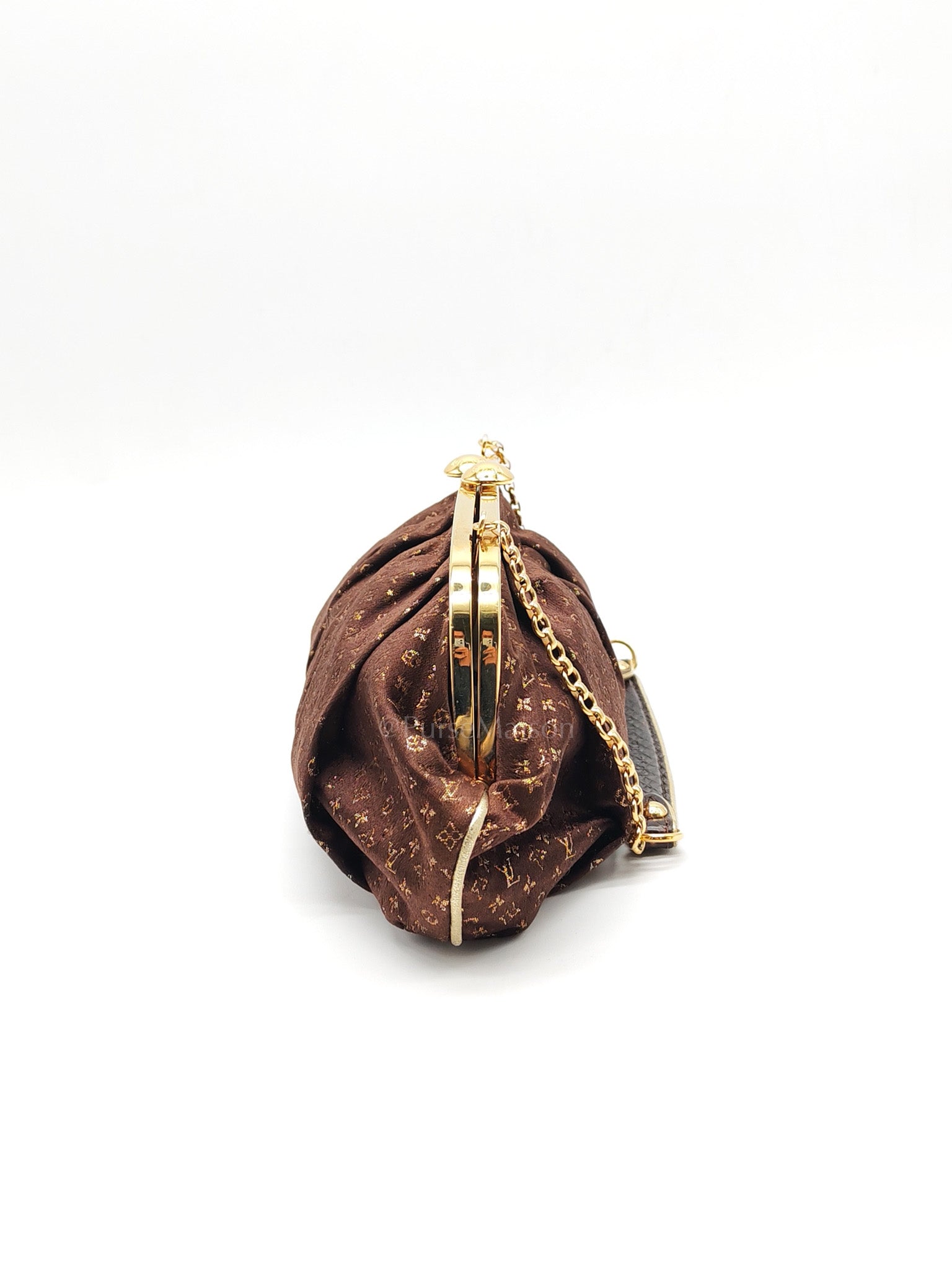 Aumonieve Evening Bag in Monogram Satin & Gold Hardware | Purse Maison Luxury Bags Shop