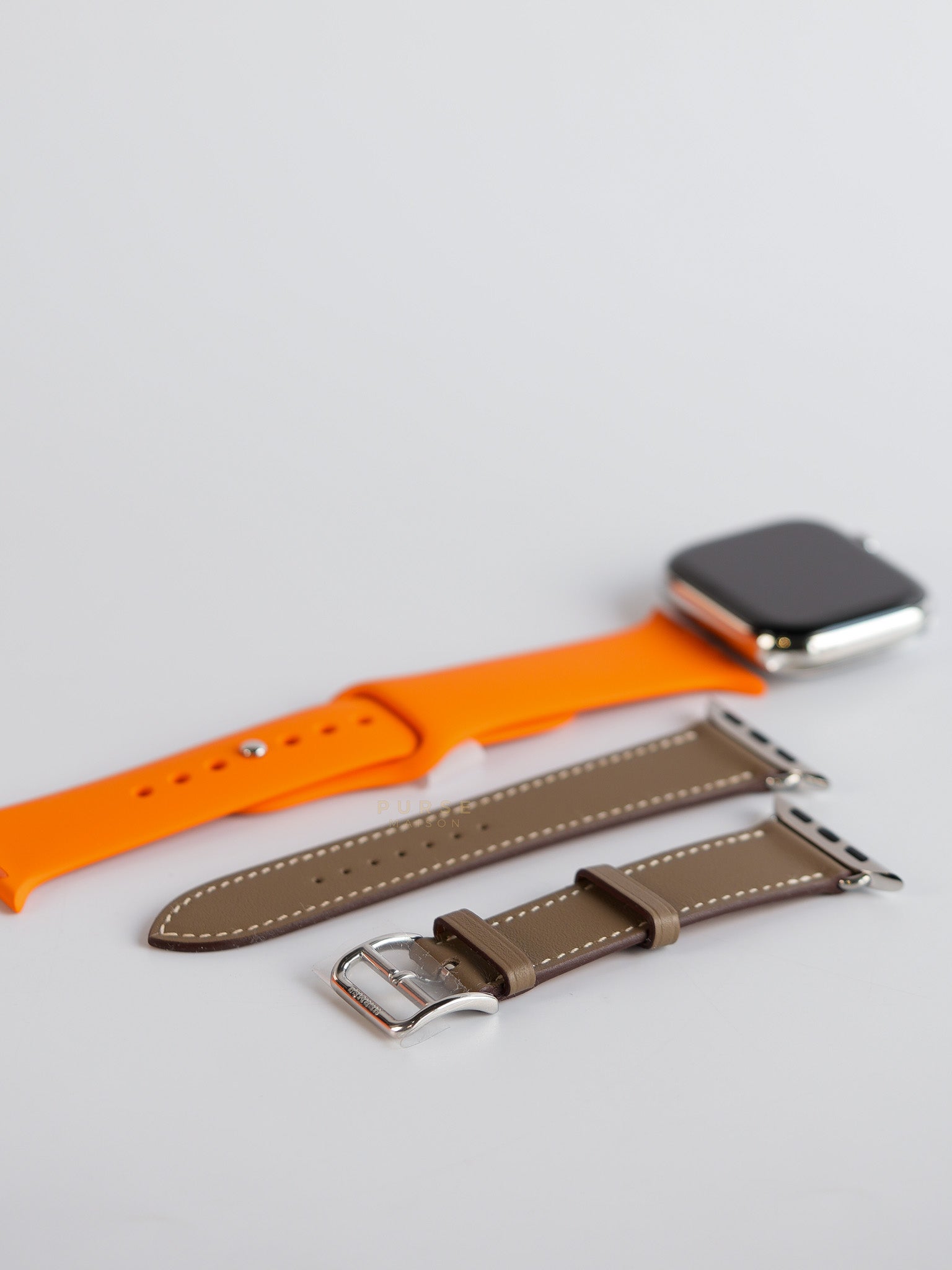 AWH IN ST42 Smart Watch with Etoupe Veau Swift Leather Strap | Purse Maison Luxury Bags Shop