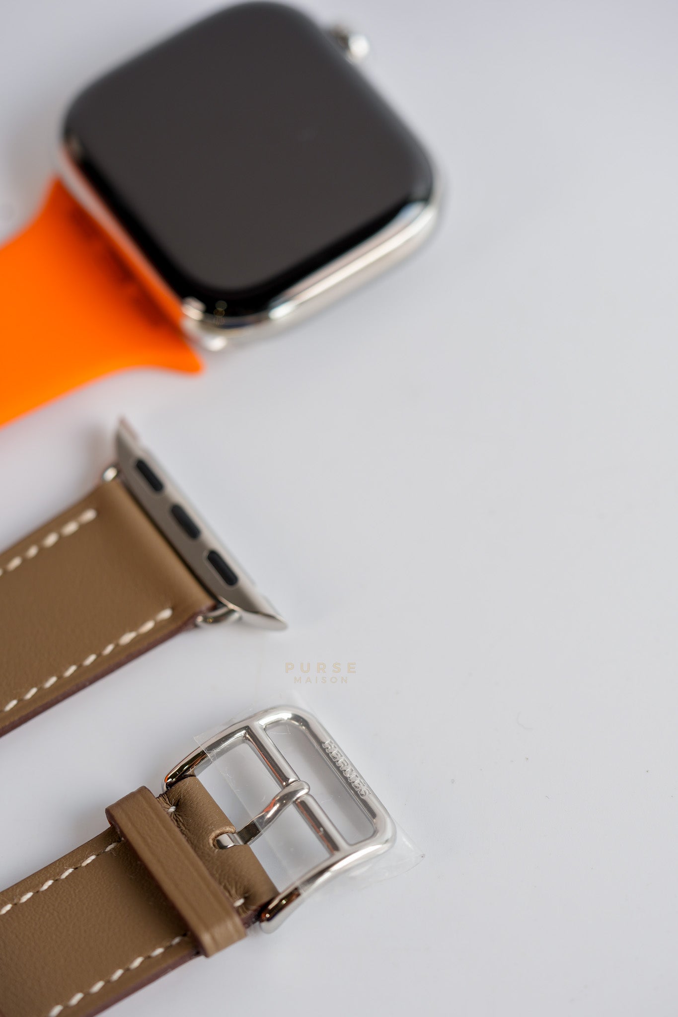 AWH IN ST42 Smart Watch with Etoupe Veau Swift Leather Strap | Purse Maison Luxury Bags Shop