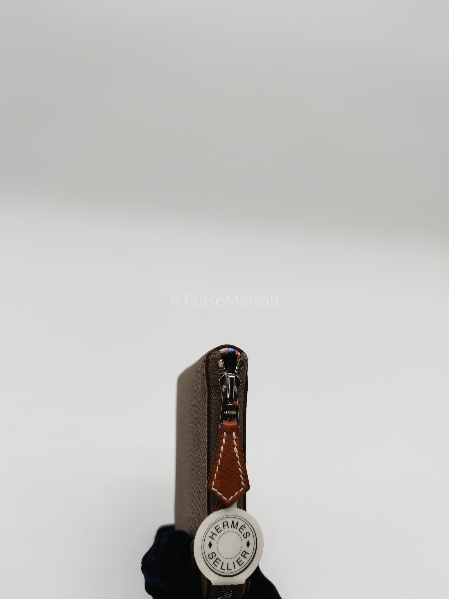 Azap Silk in Etoupe Epsom Leather and Compact Wallet Stamp W (2024) | Purse Maison Luxury Bags Shop