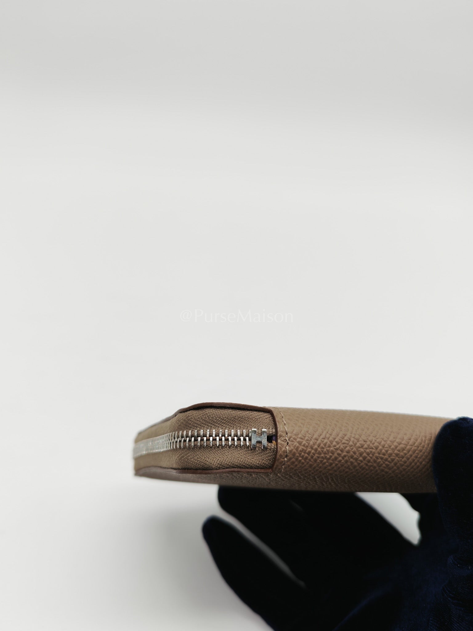 Azap Silk in Etoupe Epsom Leather and Compact Wallet Stamp W (2024) | Purse Maison Luxury Bags Shop